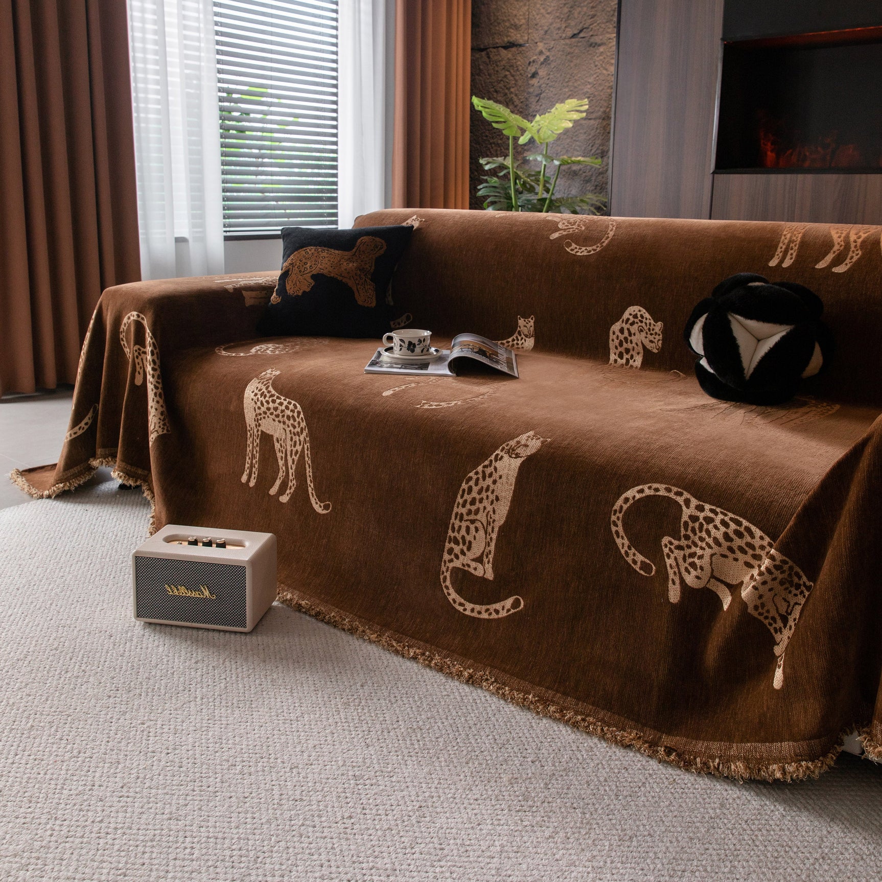 Leopard Sofa Cover Blanket Stylish Furniture Protector Throw for Couches & Loveseats - Ornate Home
