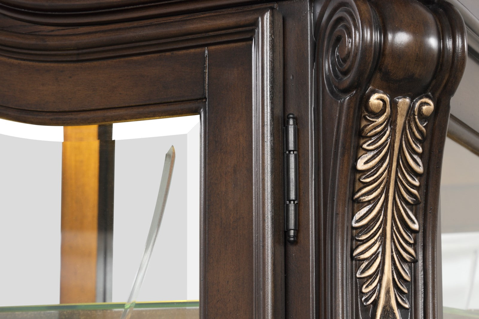 Leovanni Dark Brown Curio - Ornate Home
