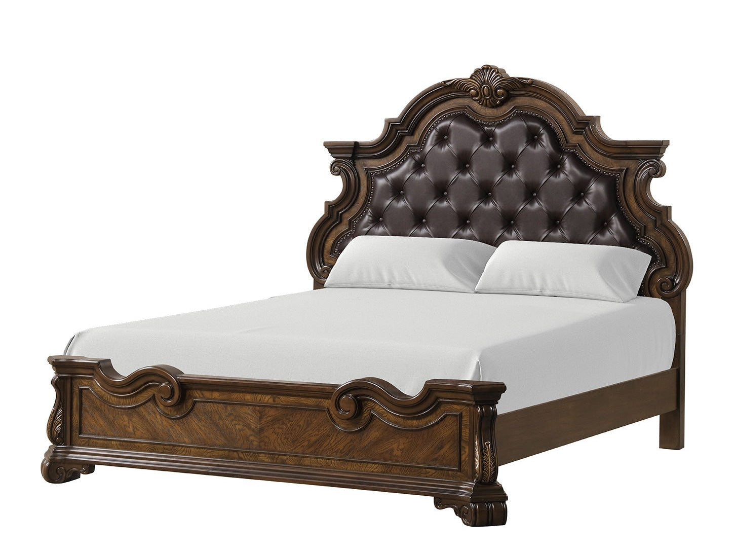 Leovanni Dark Brown Eastern King w/ Bombay Headboard Design - Ornate Home