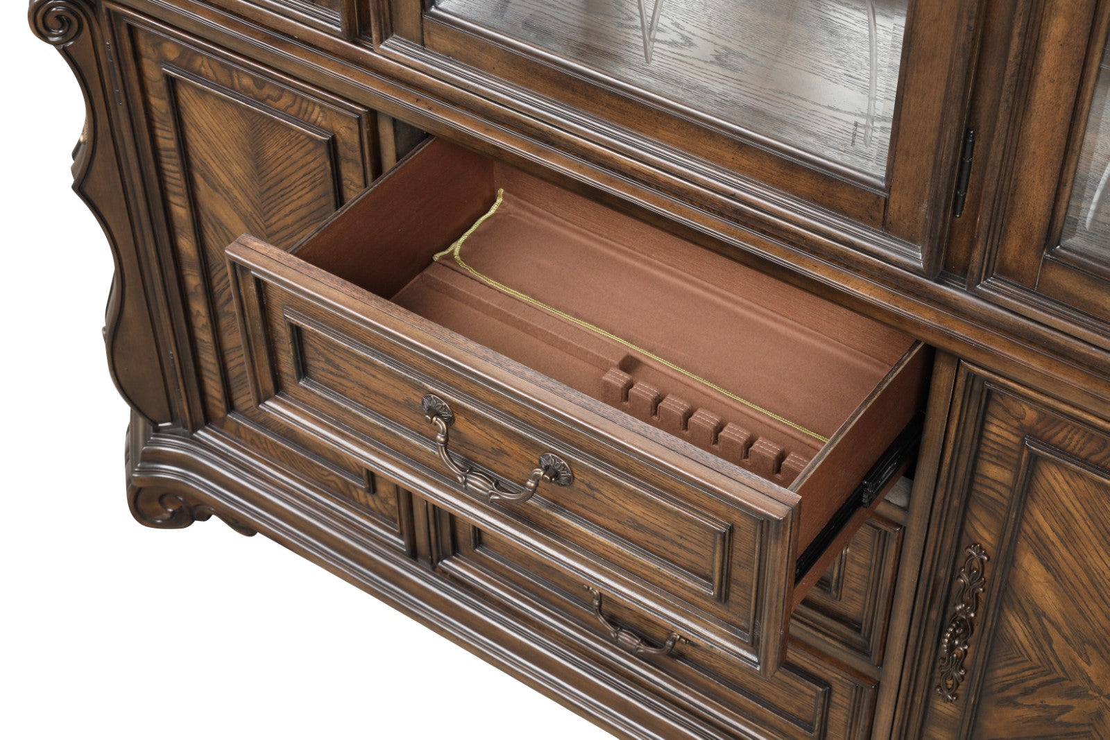 Leovanni Dark Brown Hutch Buffet - Ornate Home