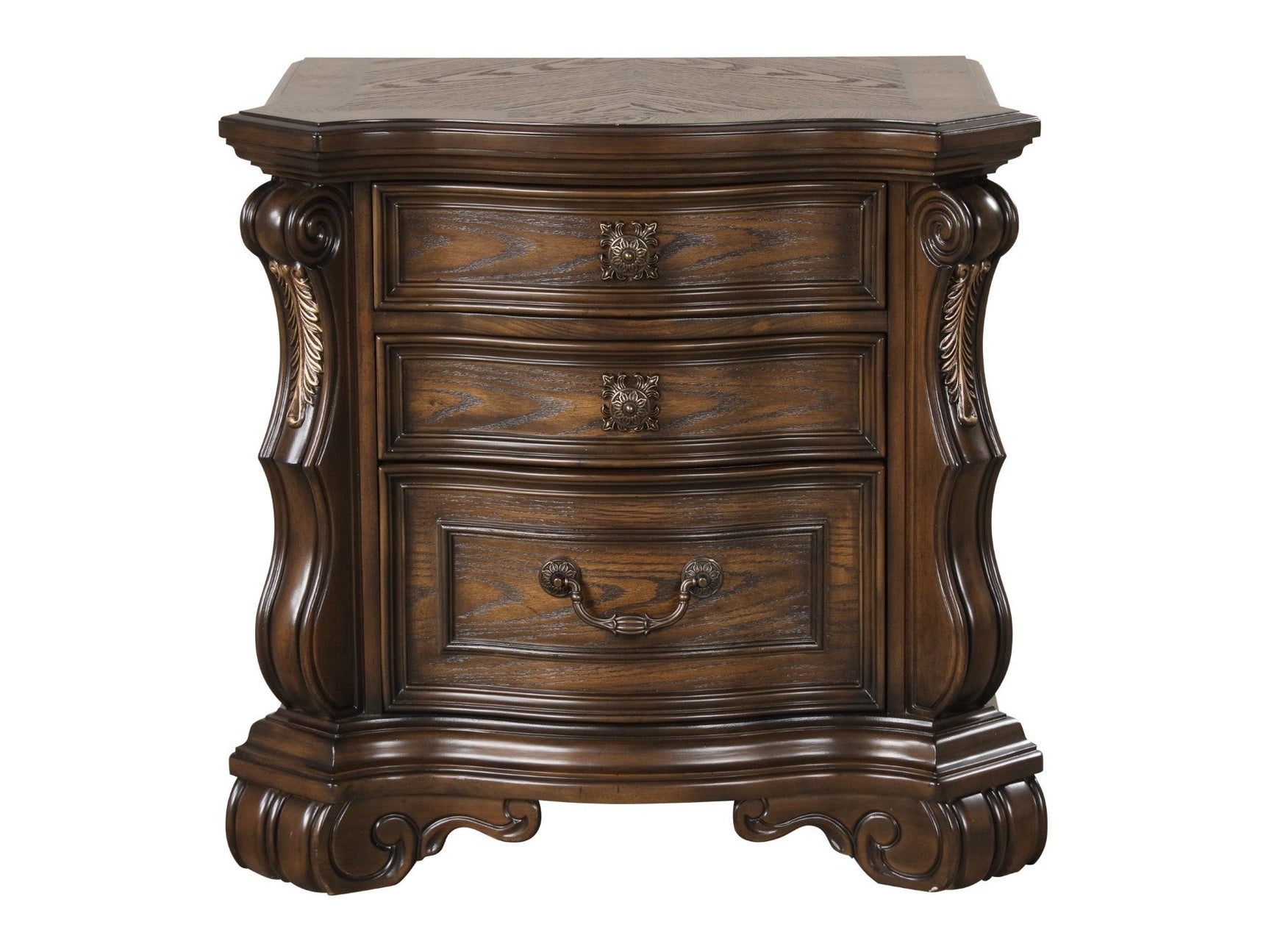 Leovanni Dark Brown Nightstand - Ornate Home