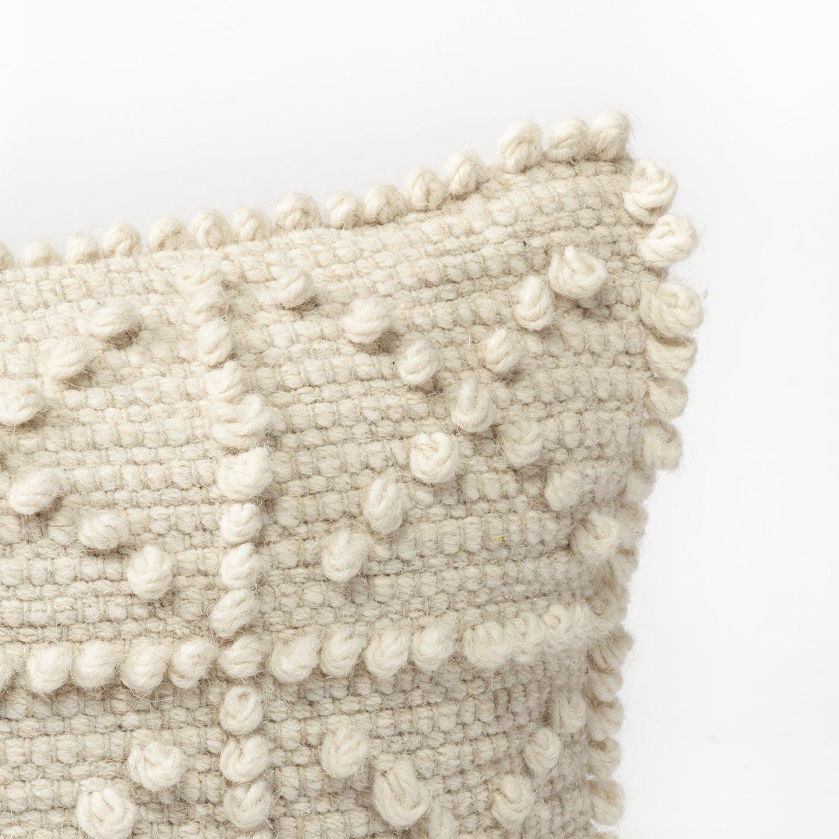 Leroy Cream 18x18 Raised Pattern Detail Pillow Cover - Ornate Home