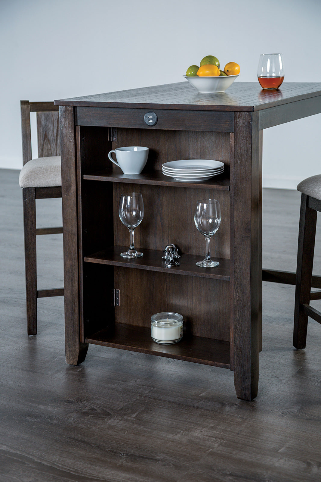 Lescles Dark Cherry 3 Pc. Counter Height Set - Ornate Home