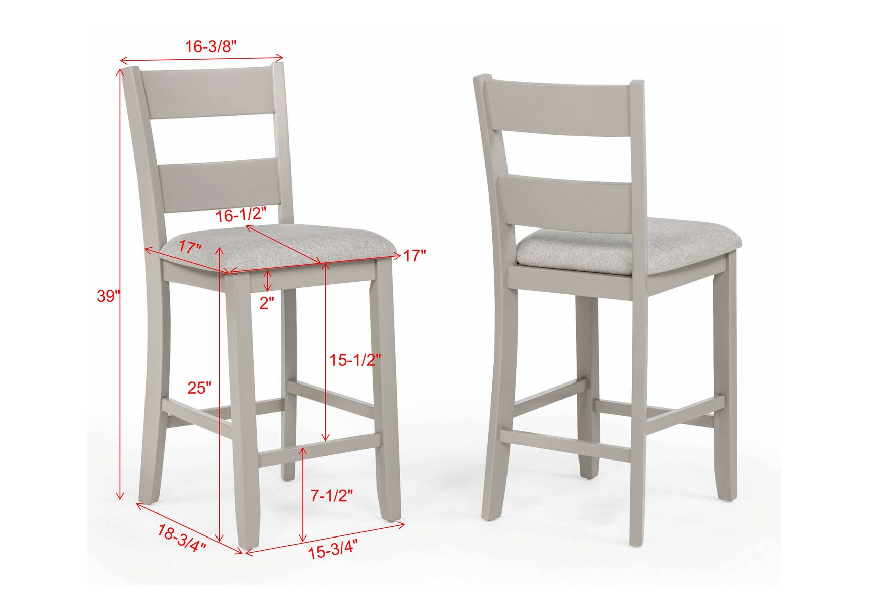 Lester Greige 5-Piece Counter Height Dining Set - Ornate Home
