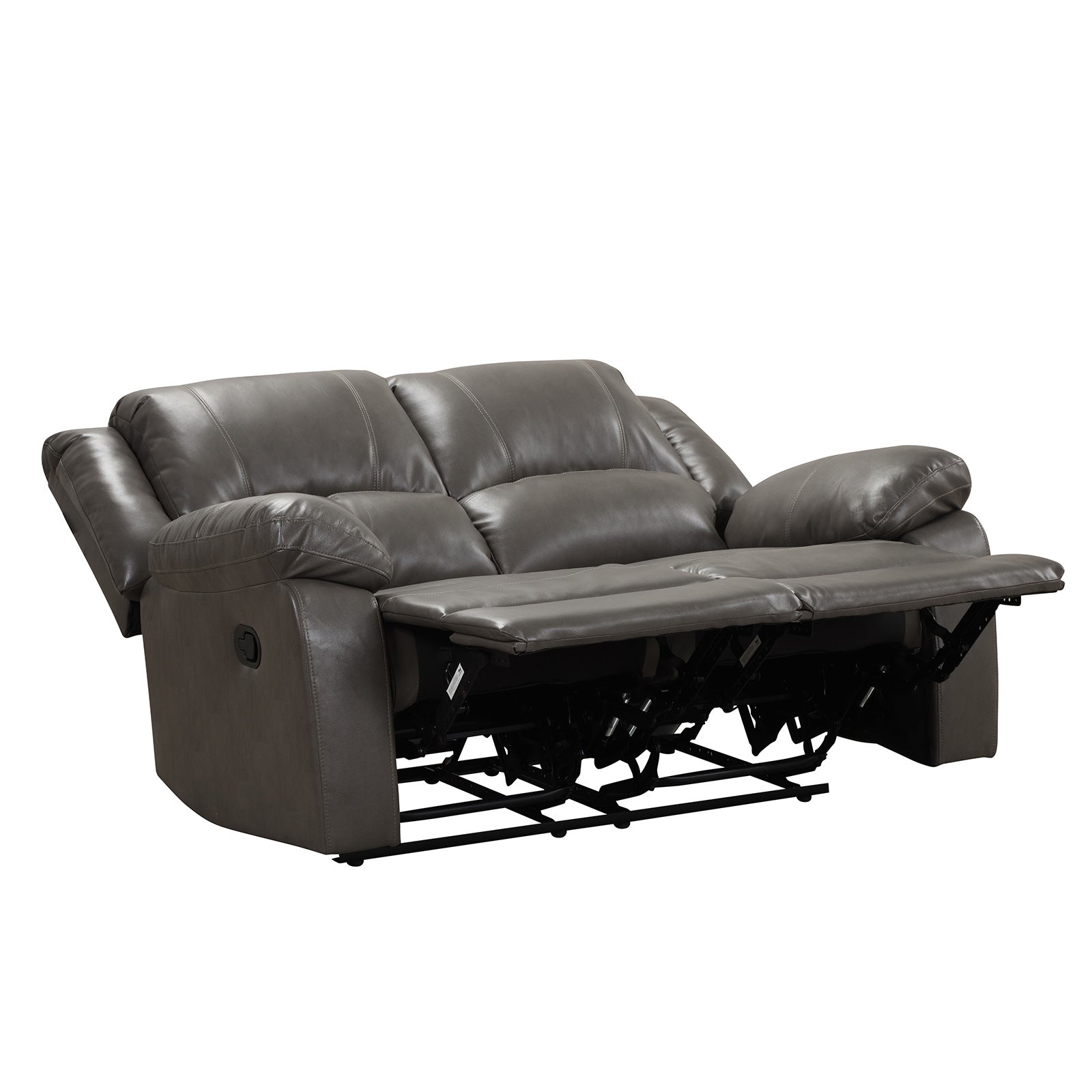 Letha Gray PU Leather Loveseat - Ornate Home