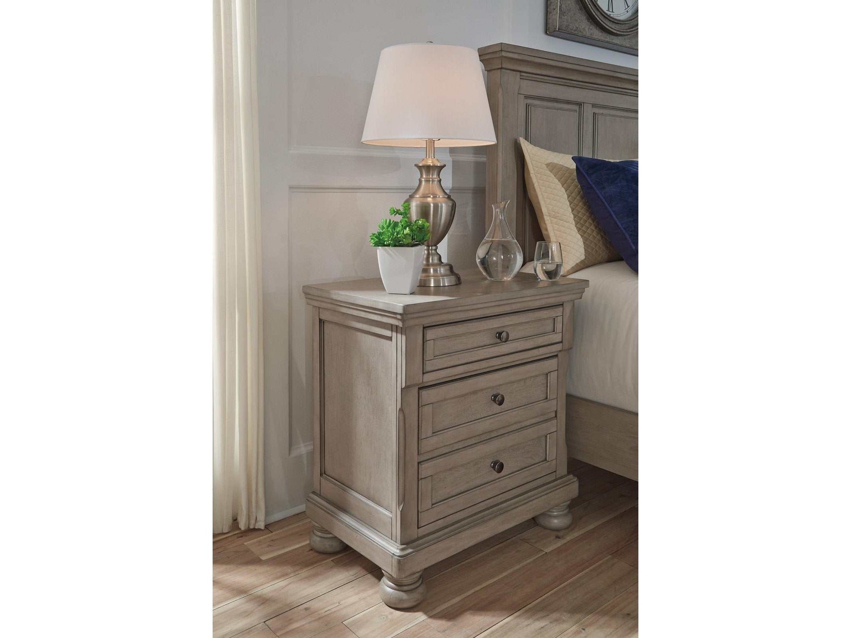 Lettner Light Gray Nightstand (Online Special Price) - Ornate Home
