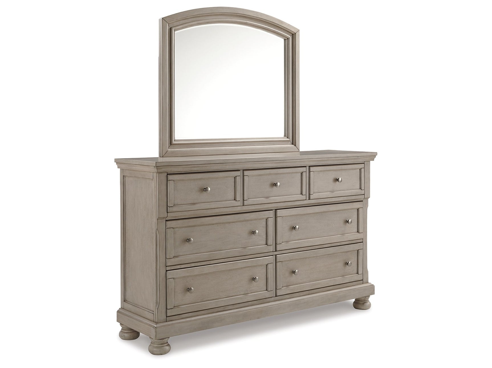 Lettner Light Gray Queen Panel Bedroom Set with Dresser and Mirror - Ornate Home
