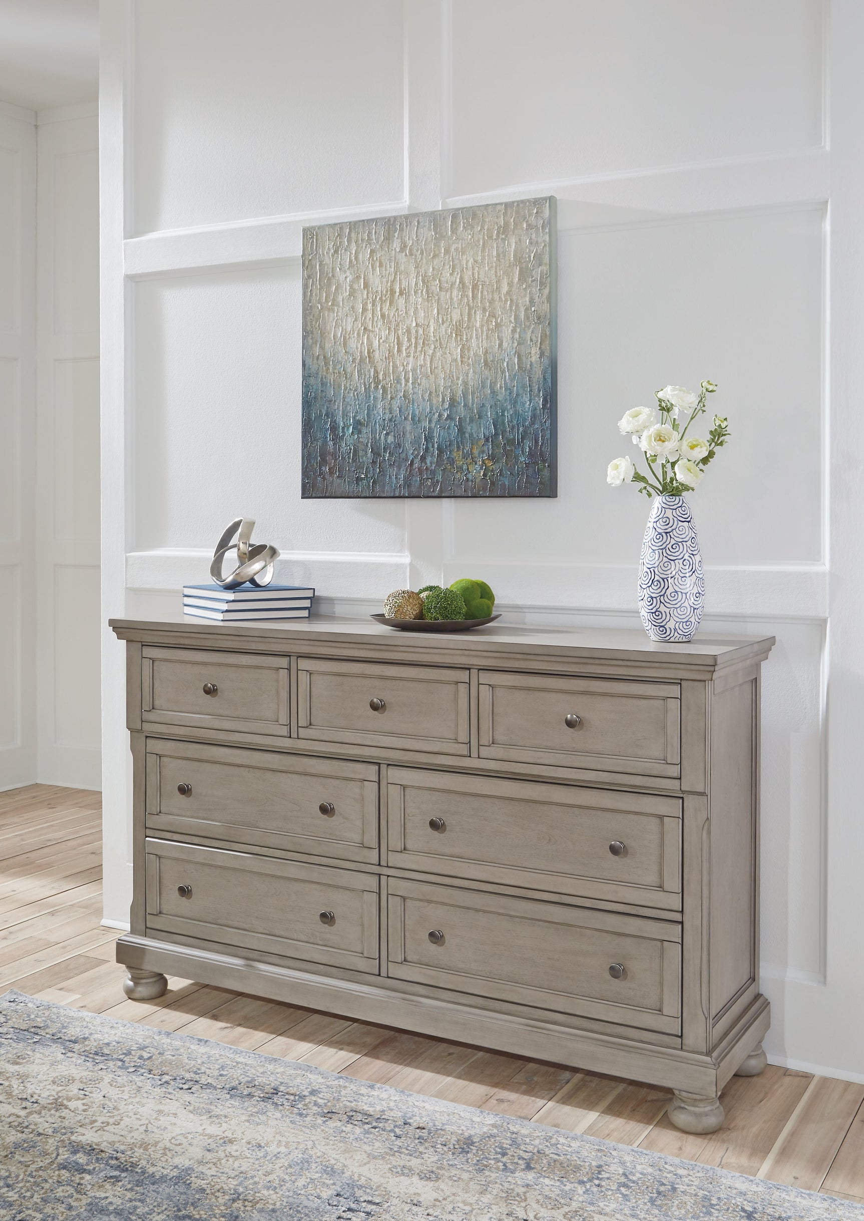 Lettner Light Gray Queen Panel Bedroom Set with Dresser, and Nightstand (Online Special Price) - Ornate Home