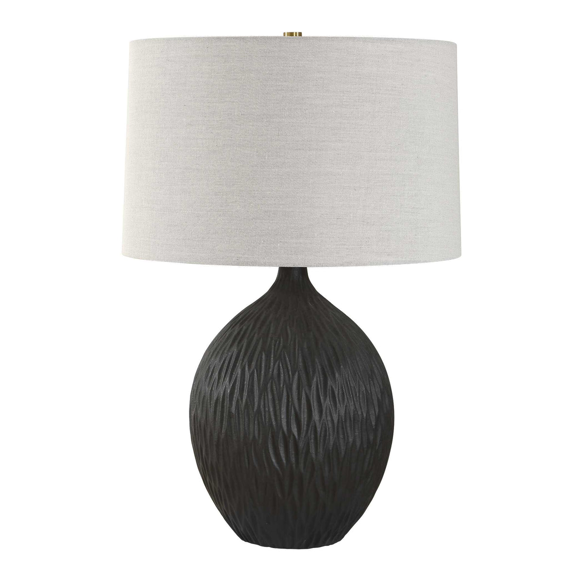 Levee Satin Black Table Lamp - Ornate Home