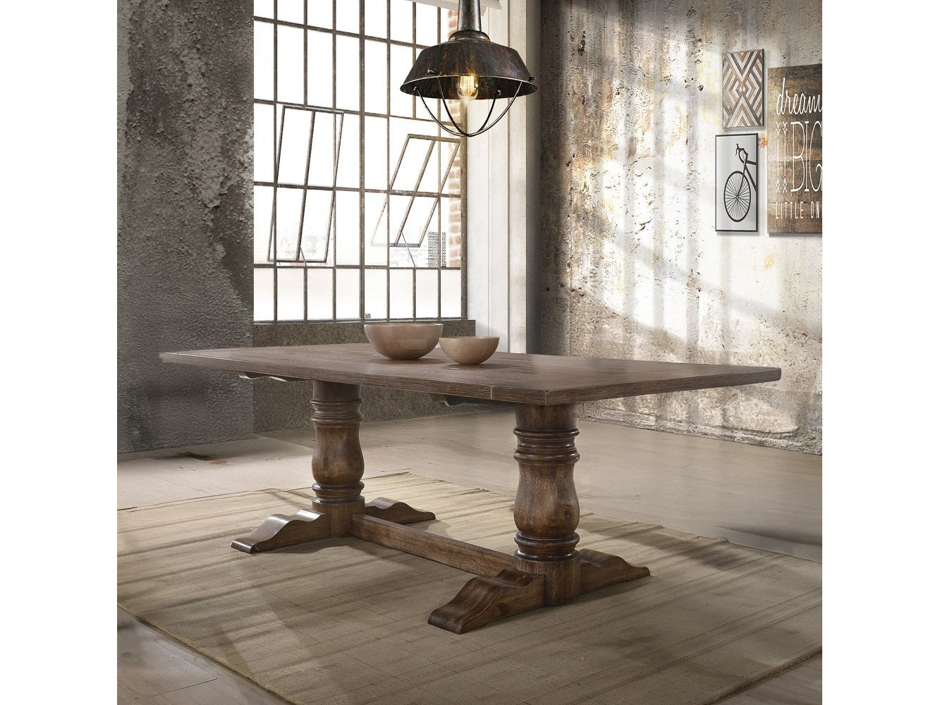 Leventis Weathered Oak Dining Table - Ornate Home