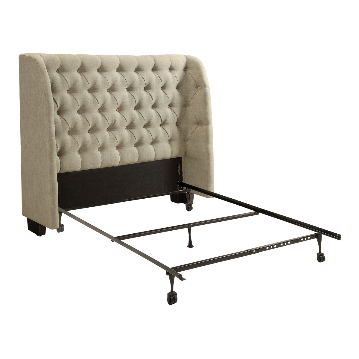 Levi Wingback Upholstered Headboard in Toast Linen - Ornate Home
