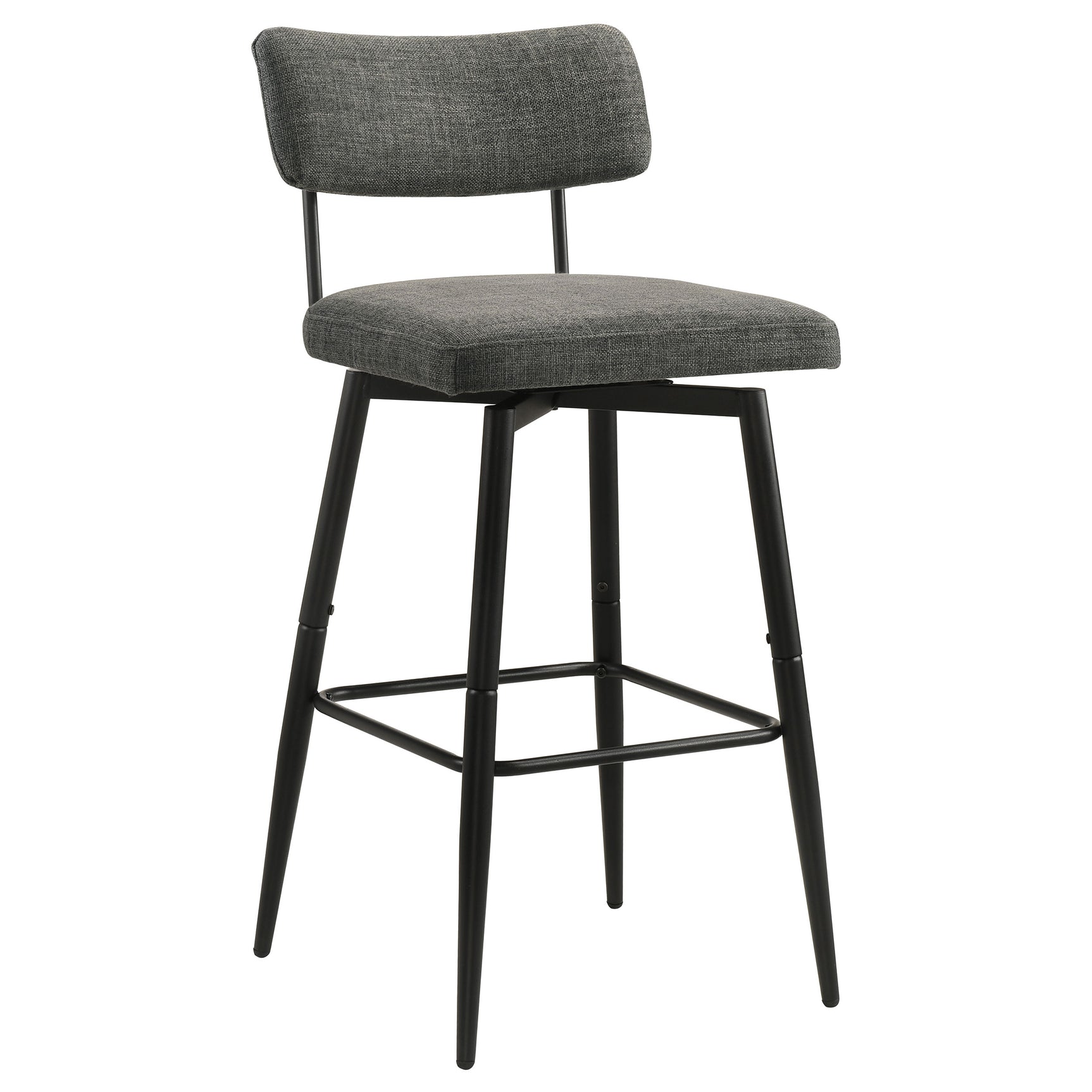 Levine Grey Fabric Upholstered Swivel Bar Chair (Set Of 2) - Ornate Home