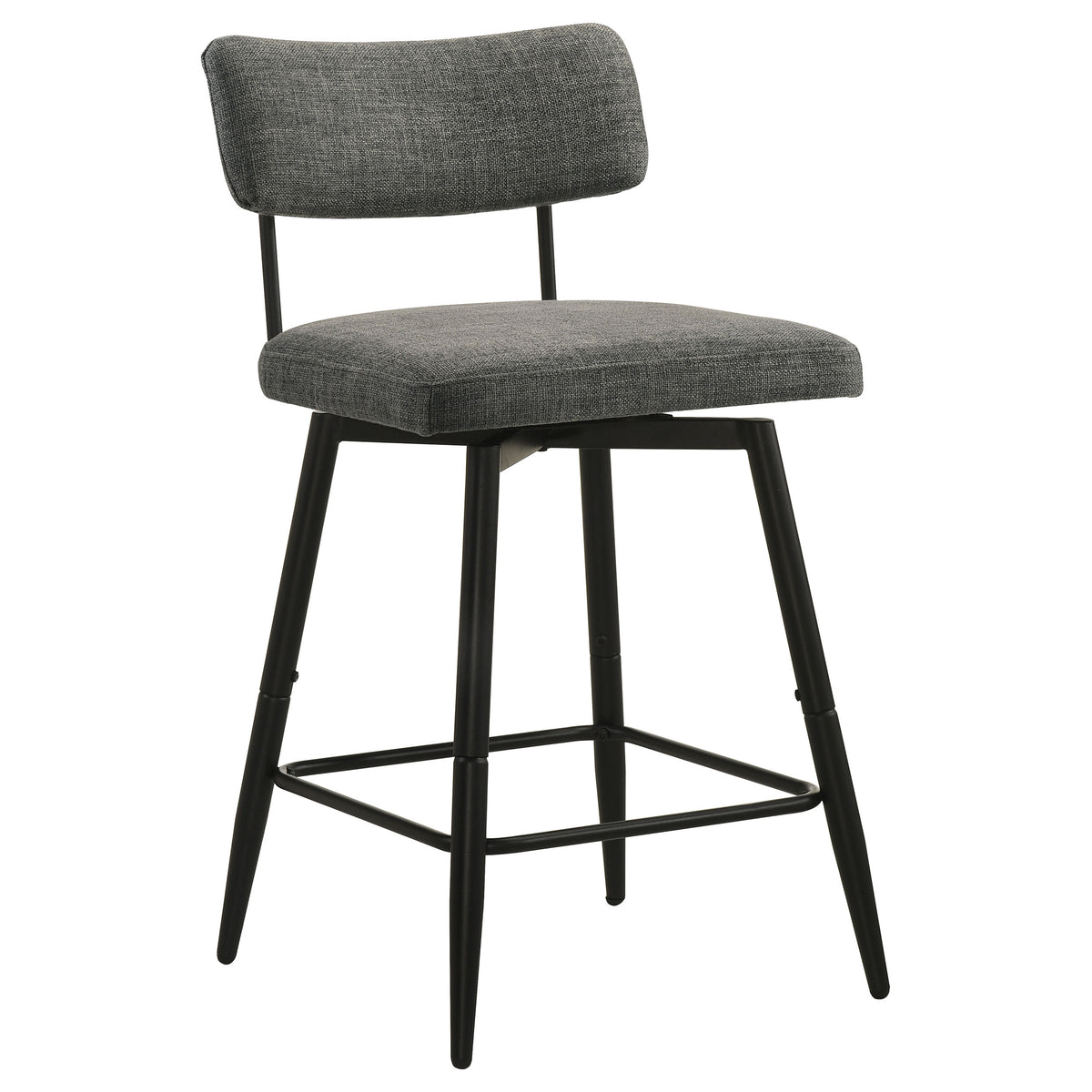 Levine Grey Fabric Upholstered Swivel Counter Chair (Set Of 2) - Ornate Home