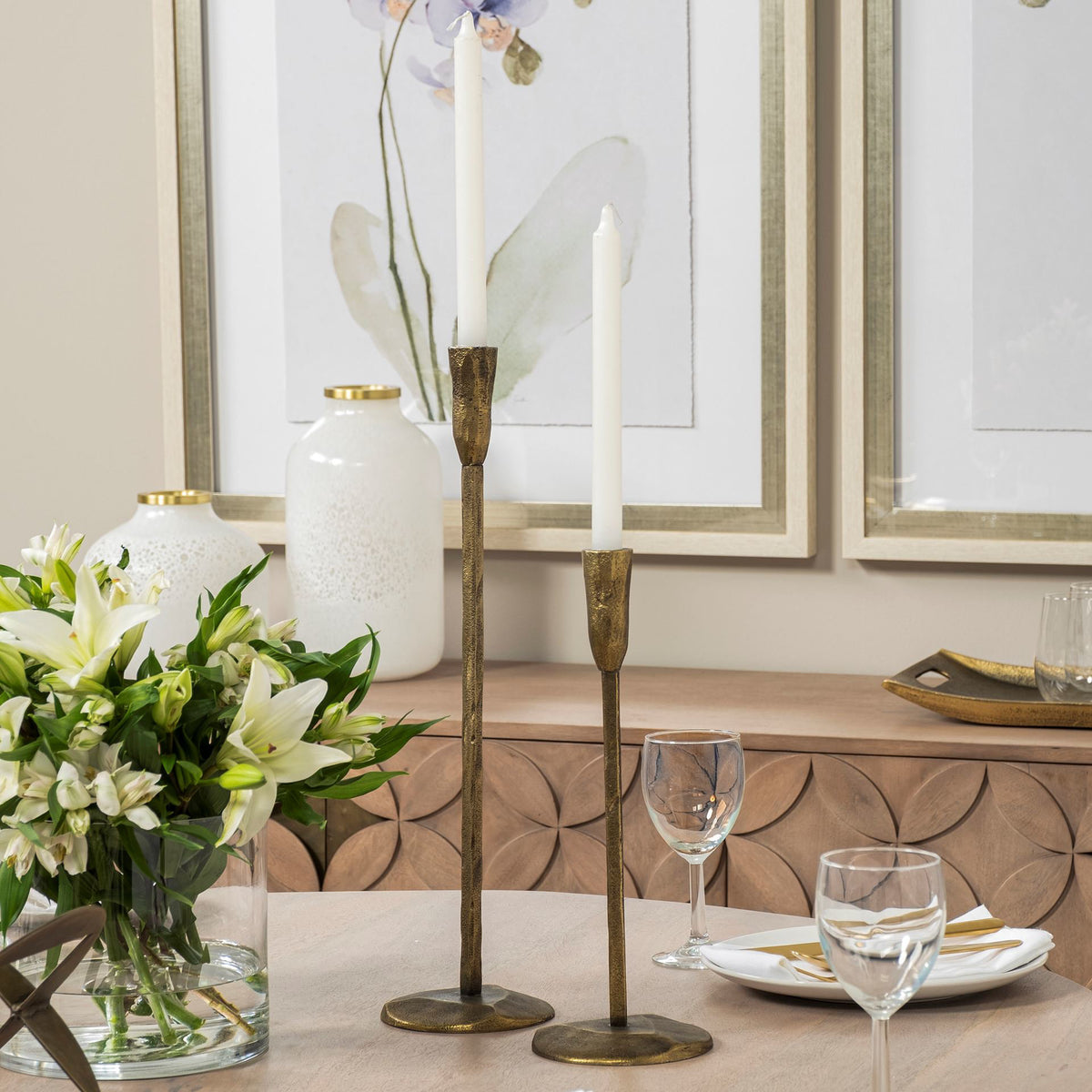 Levit Gold Large Table Candle Holder - Ornate Home