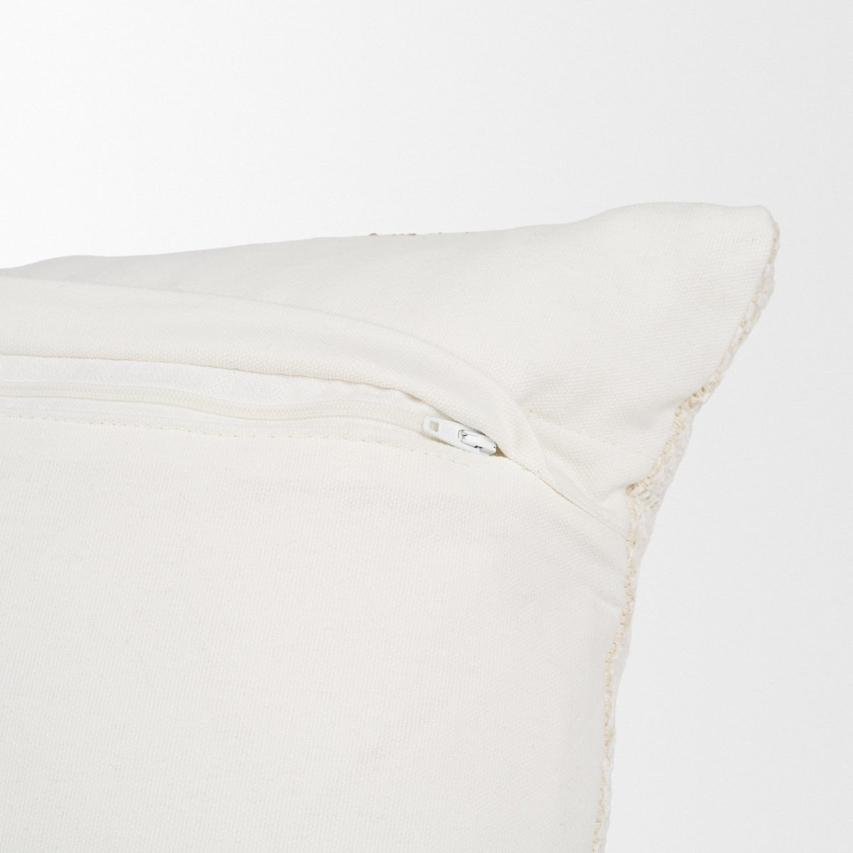 Levon Cream/Orange 13x21 Lumbar Plush Dashed Stripes Decorative Pillow Cover with Down Filler