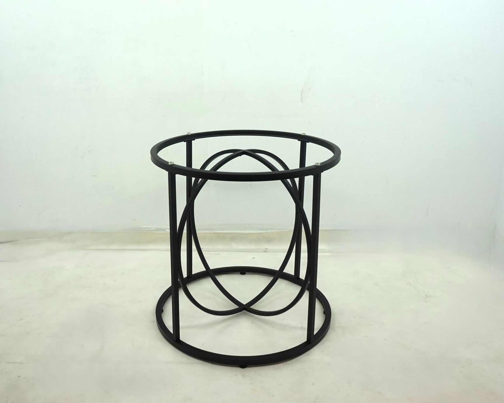 Levy Matte Black 48-inch Round Glass Top Dining Table - Ornate Home
