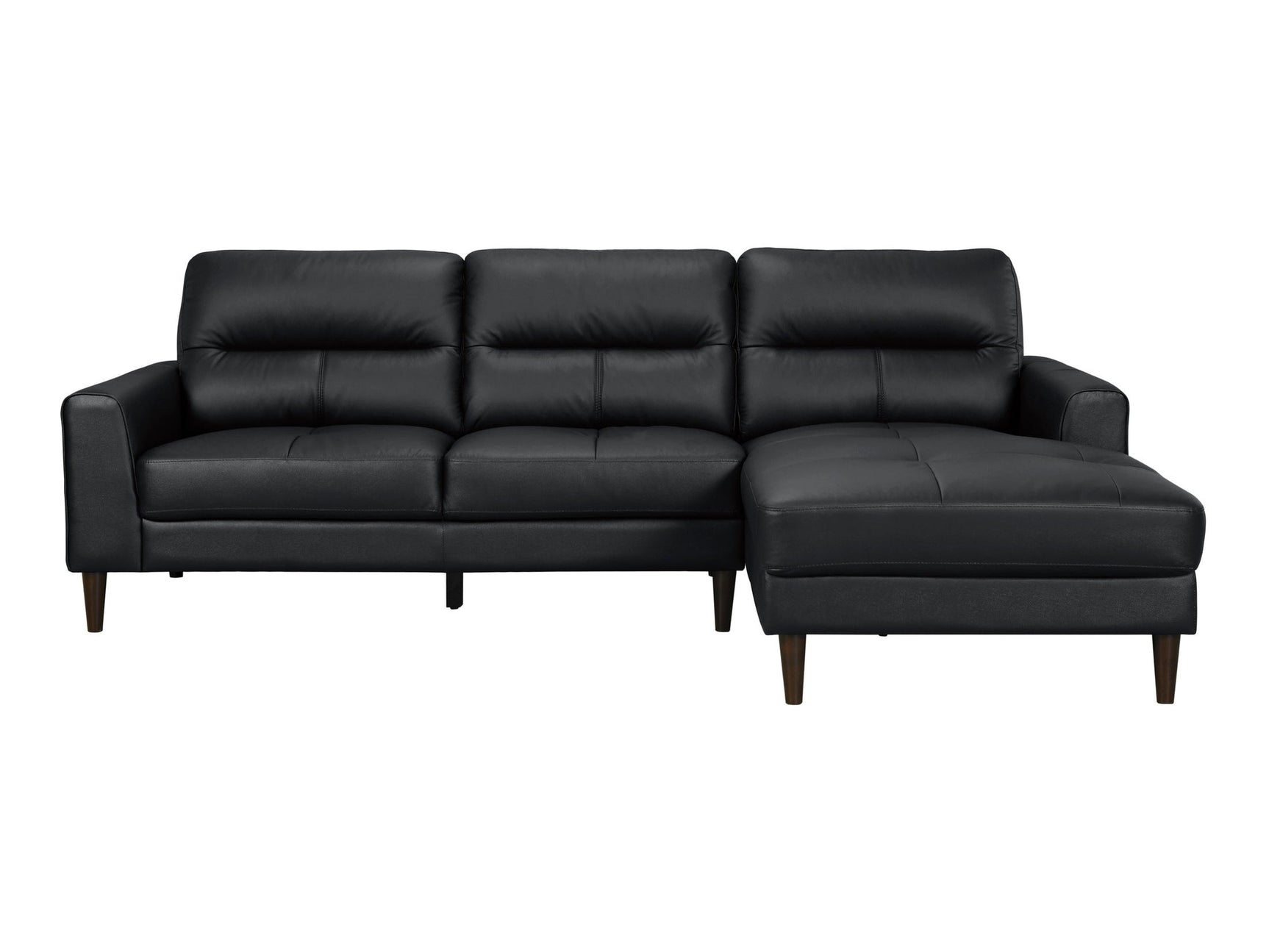 Lewes Black 2-Piece Sectional with Right Chaise - Ornate Home