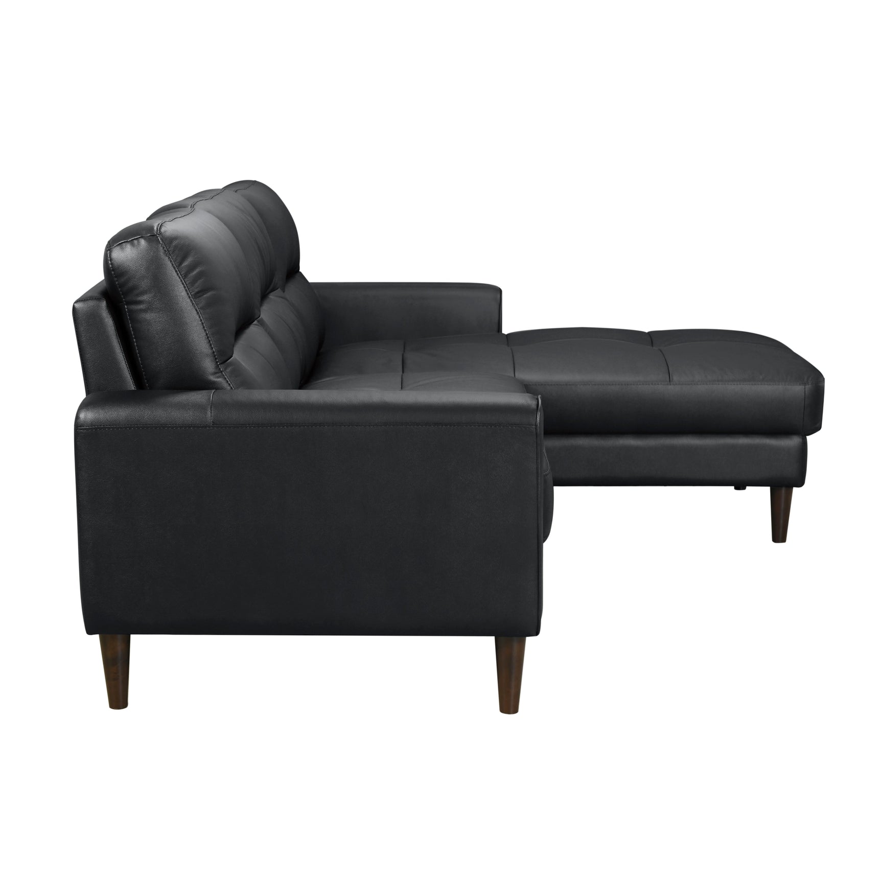 Lewes Black 2-Piece Sectional with Right Chaise - Ornate Home