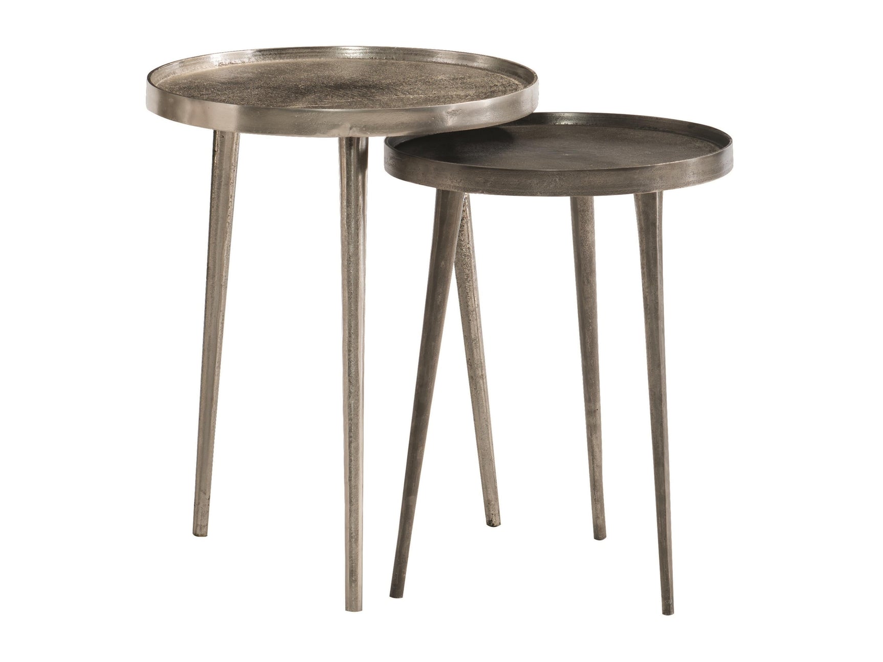 Lex Satin Nickel/Graphite Nesting Table - Ornate Home