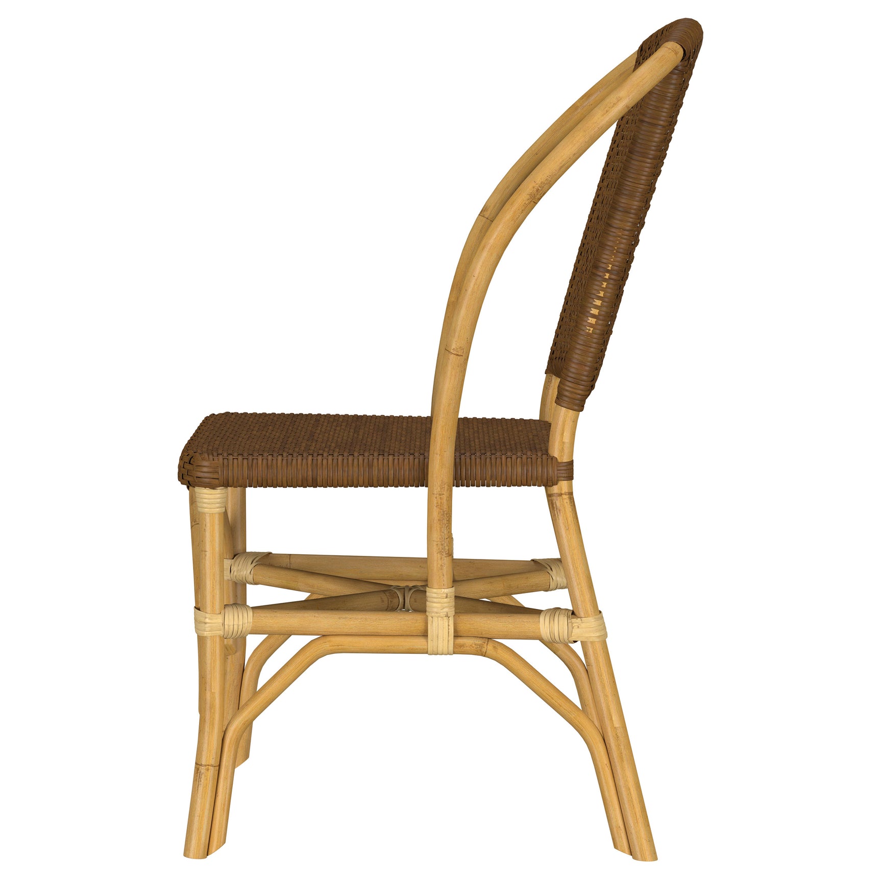 Lexley Brown Woven Rattan Dining Side Chair (Set of 2) - Ornate Home