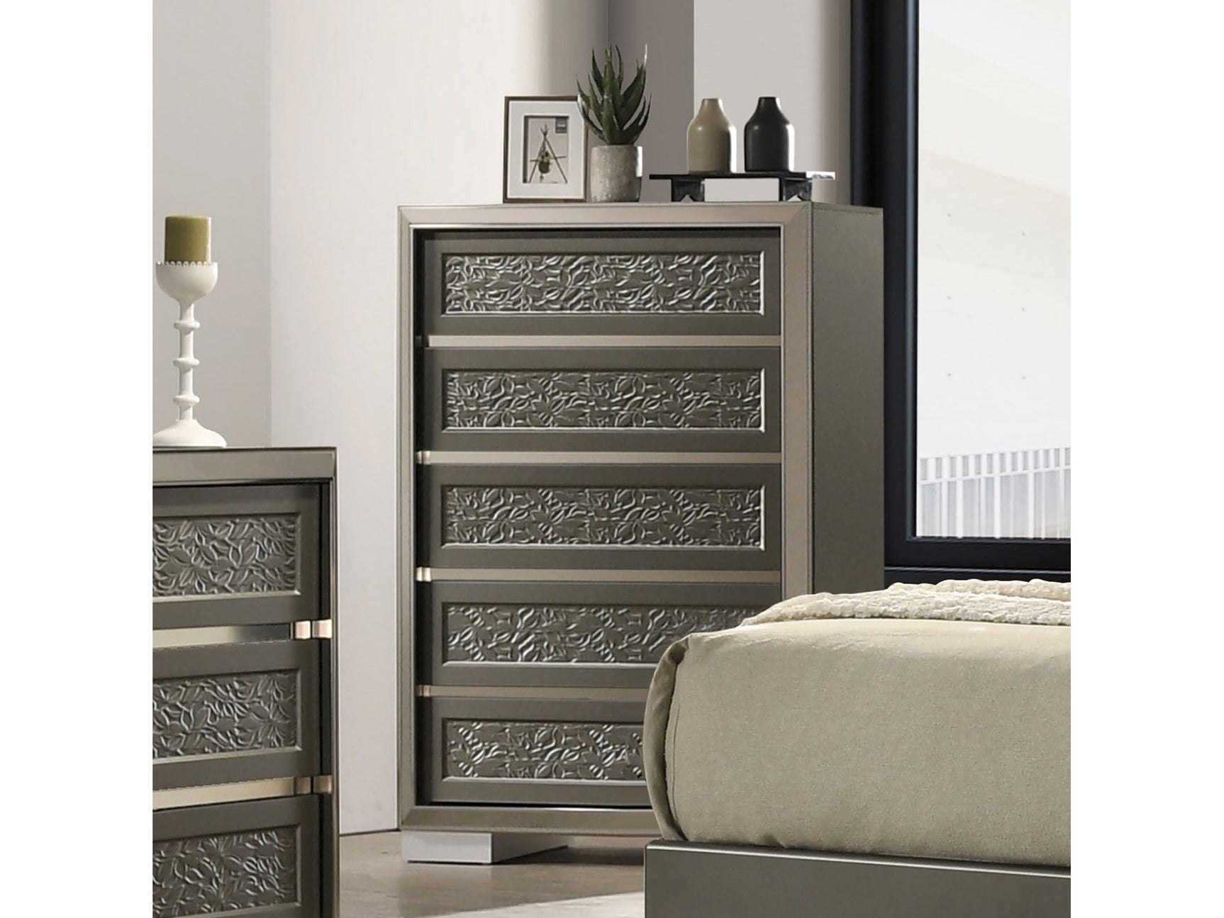 Leyland Dark Gray Chest - Ornate Home