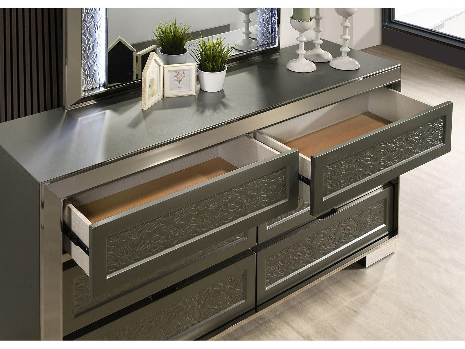 Leyland Dark Gray Dresser - Ornate Home