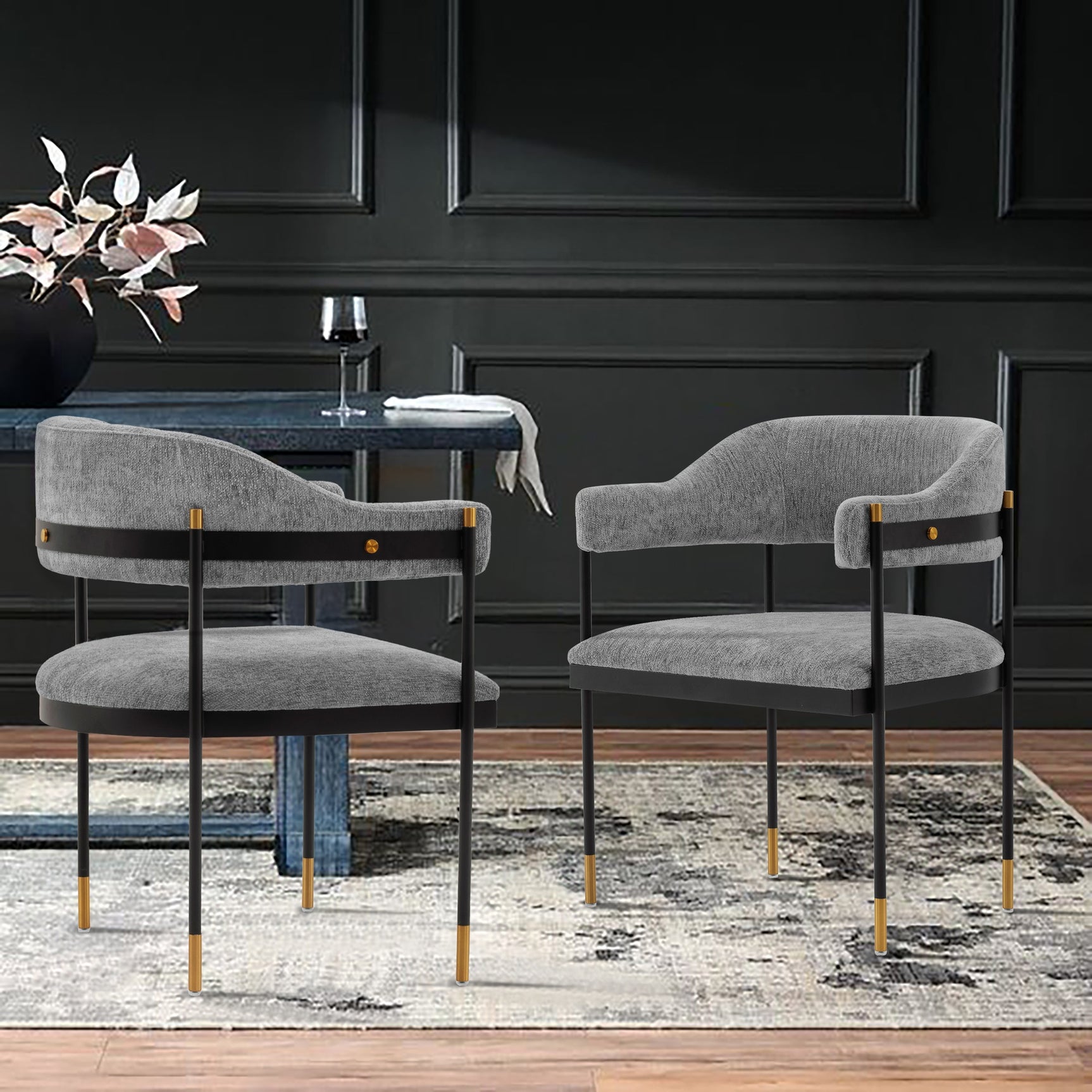 Lia Dining Armchair in Grey - Ornate Home