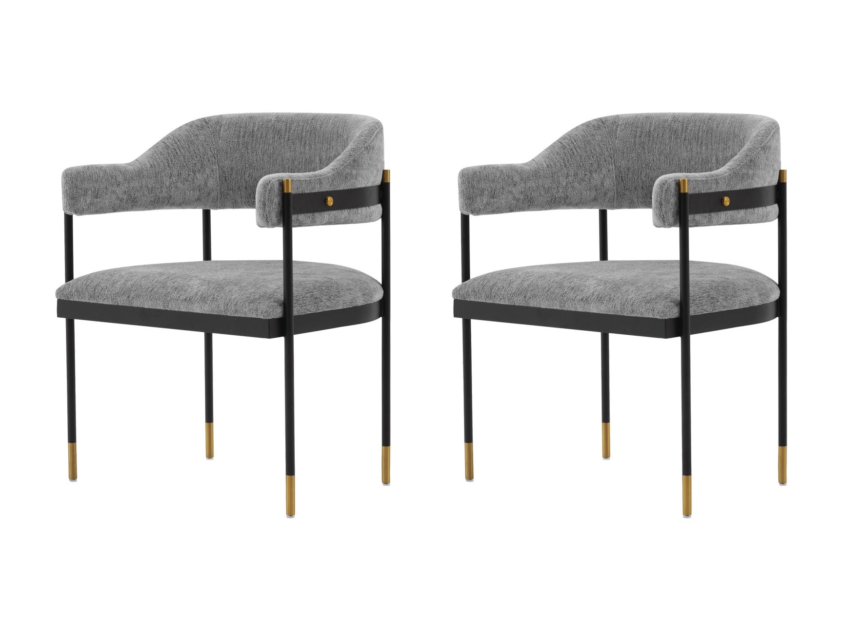 Lia Dining Armchair in Grey (set of 2) - Ornate Home