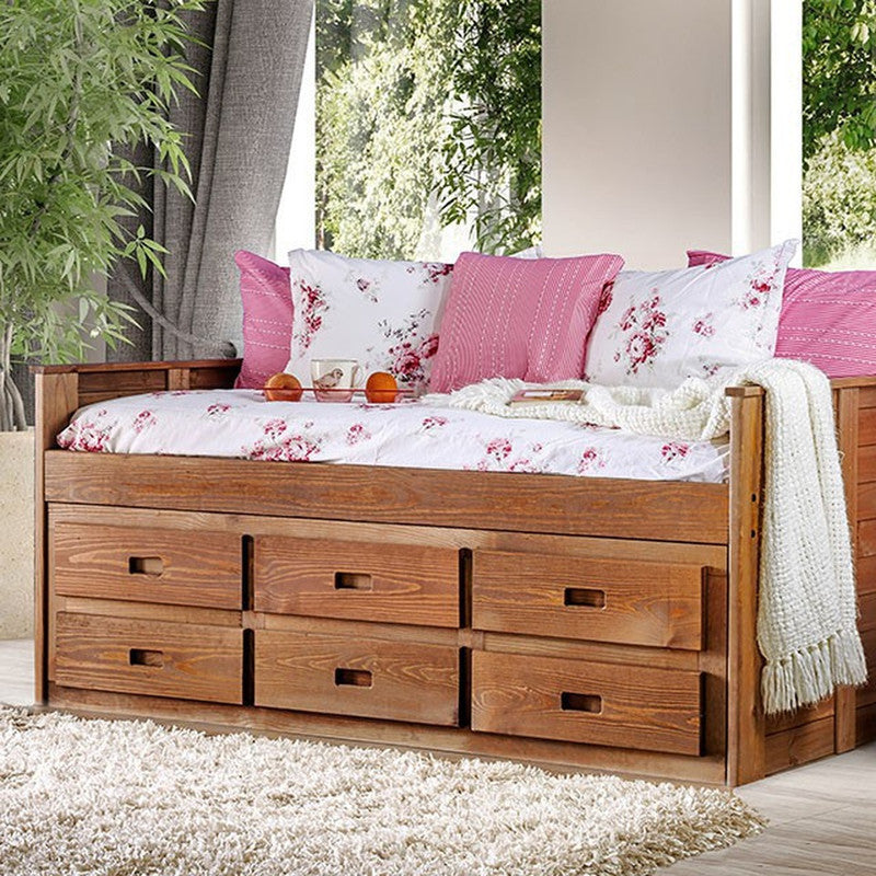 Lia Mahogany Twin Captain Bed - Ornate Home