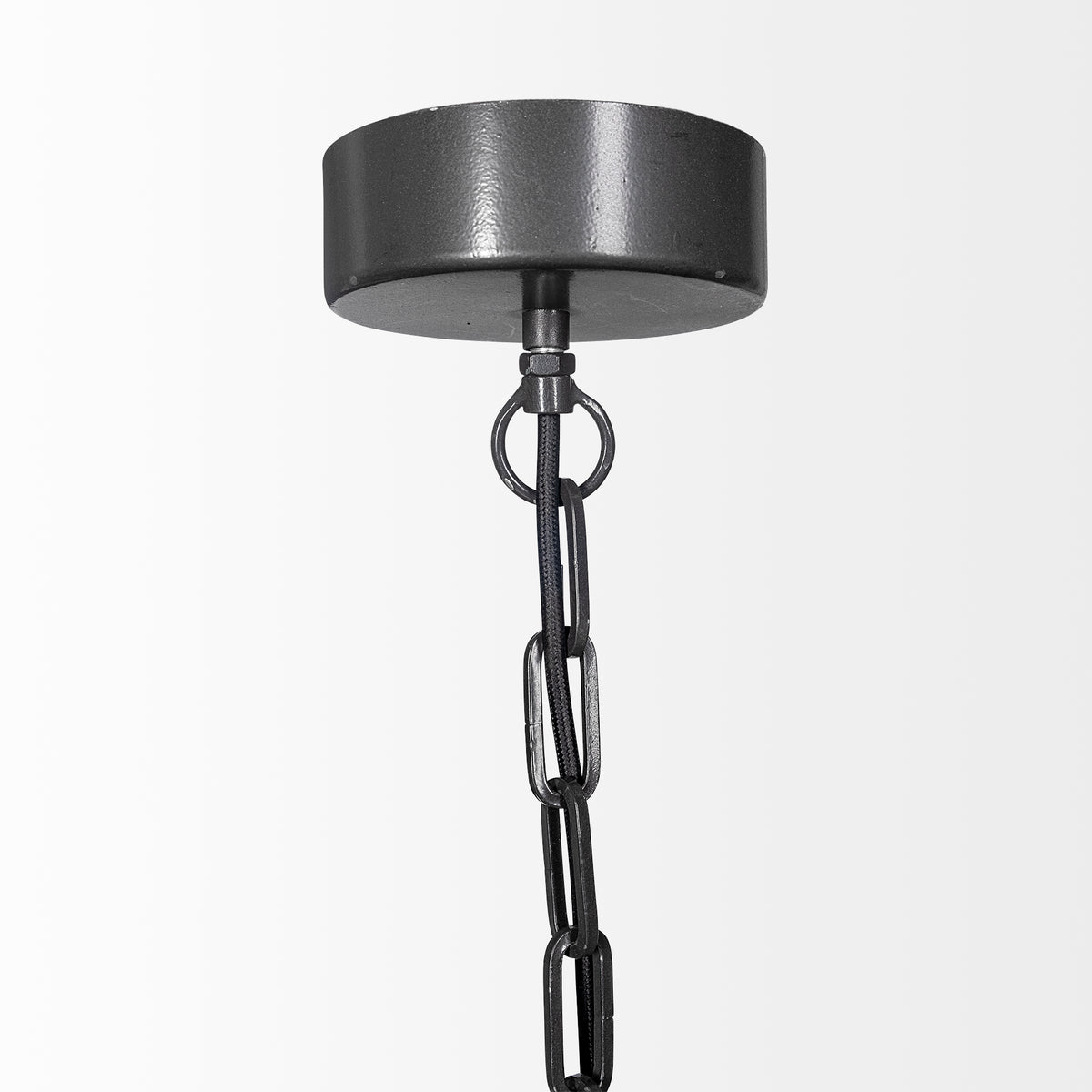 Liam Black Wooden Bead Bowl-Style Four Bulb Chandelier - Ornate Home