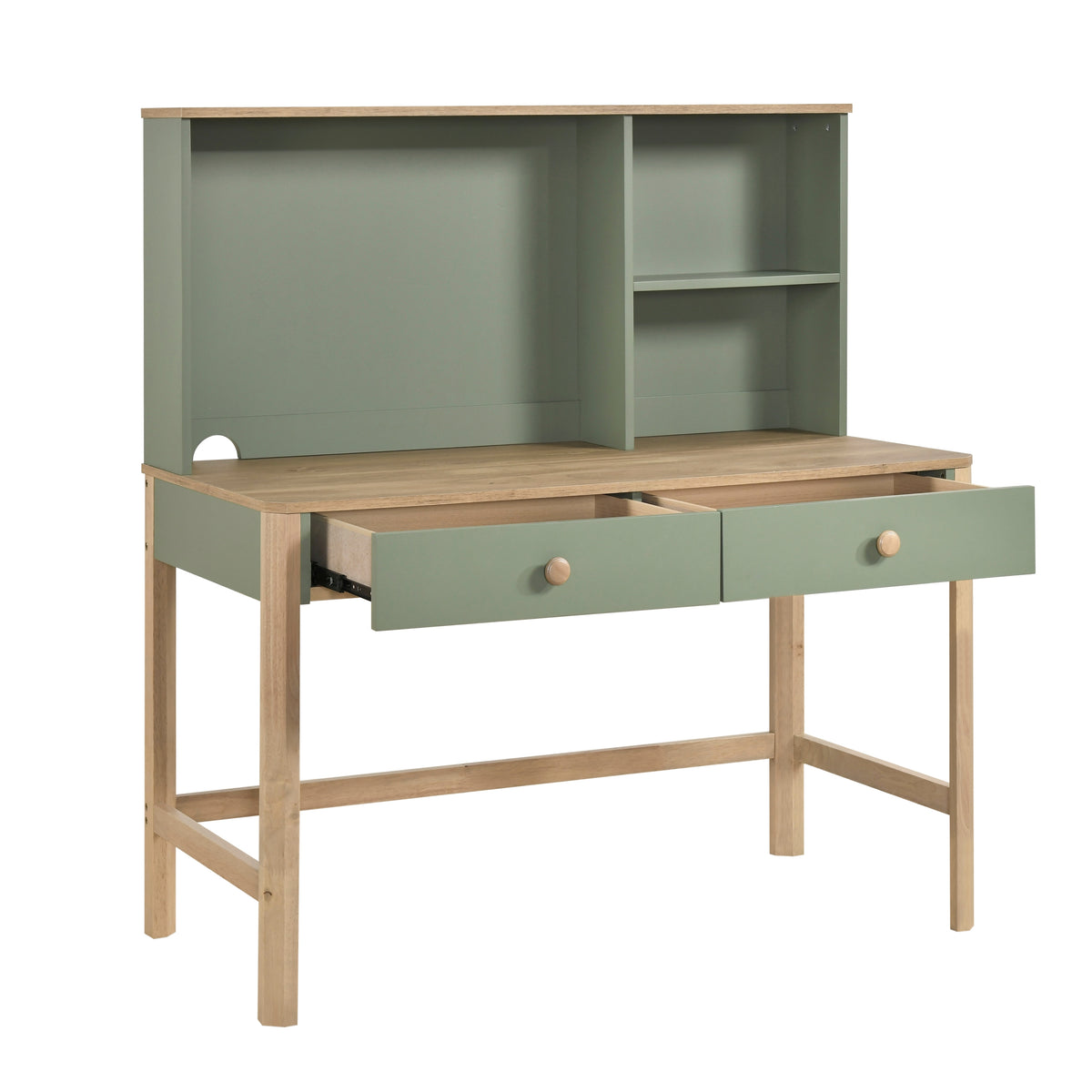 Liam Green Writing Desk With Hutch - Ornate Home