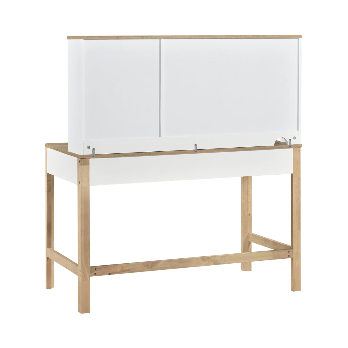 Liam Natural/White Writing Desk With Hutch - Ornate Home