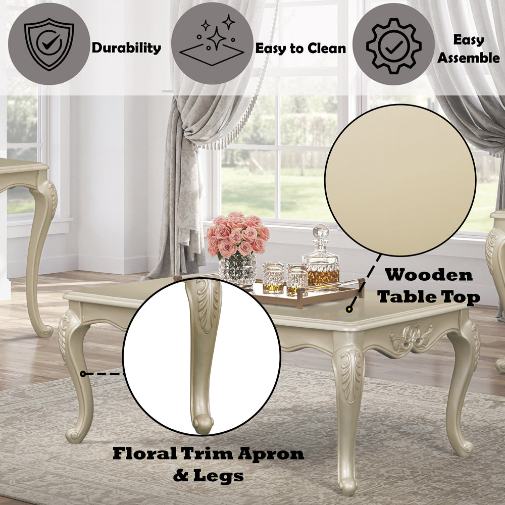 Libertee Champagne Coffee Table - Ornate Home