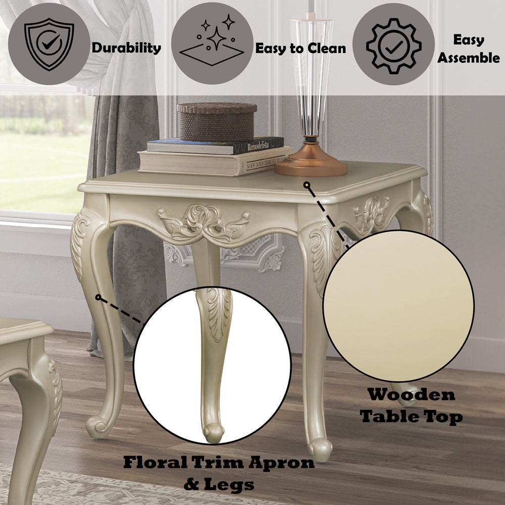 Libertee Champagne End Table - Ornate Home