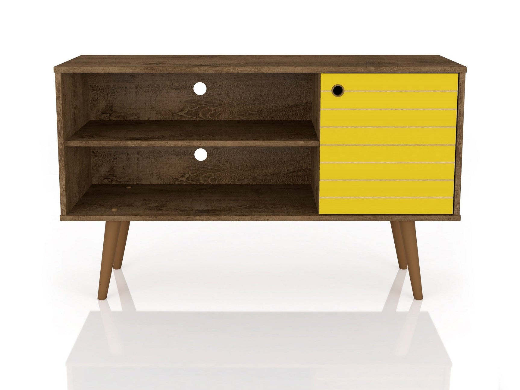 Liberty 42.52 TV Stand in Rustic Brown and Yellow - Ornate Home