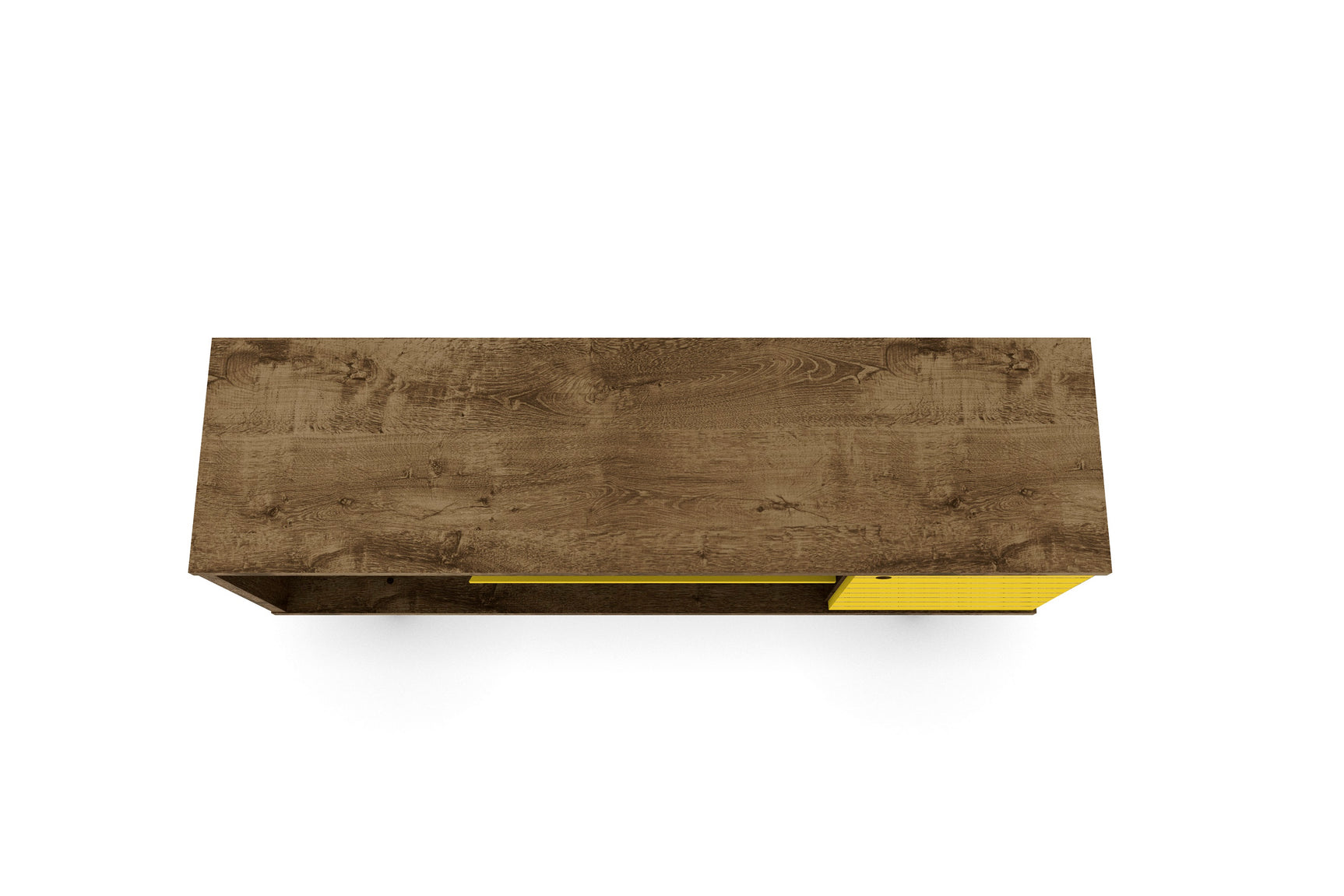 Liberty 53.14" Mid-Century Modern TV Stand in Rustic Brown and Yellow - Ornate Home