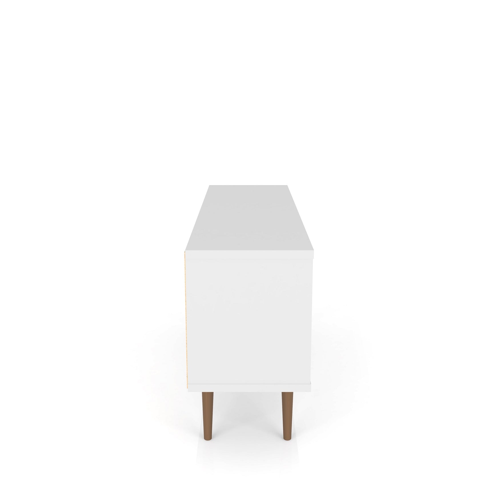 Liberty 53.14" Mid-Century Modern TV Stand in White and 3D Brown Prints - Ornate Home