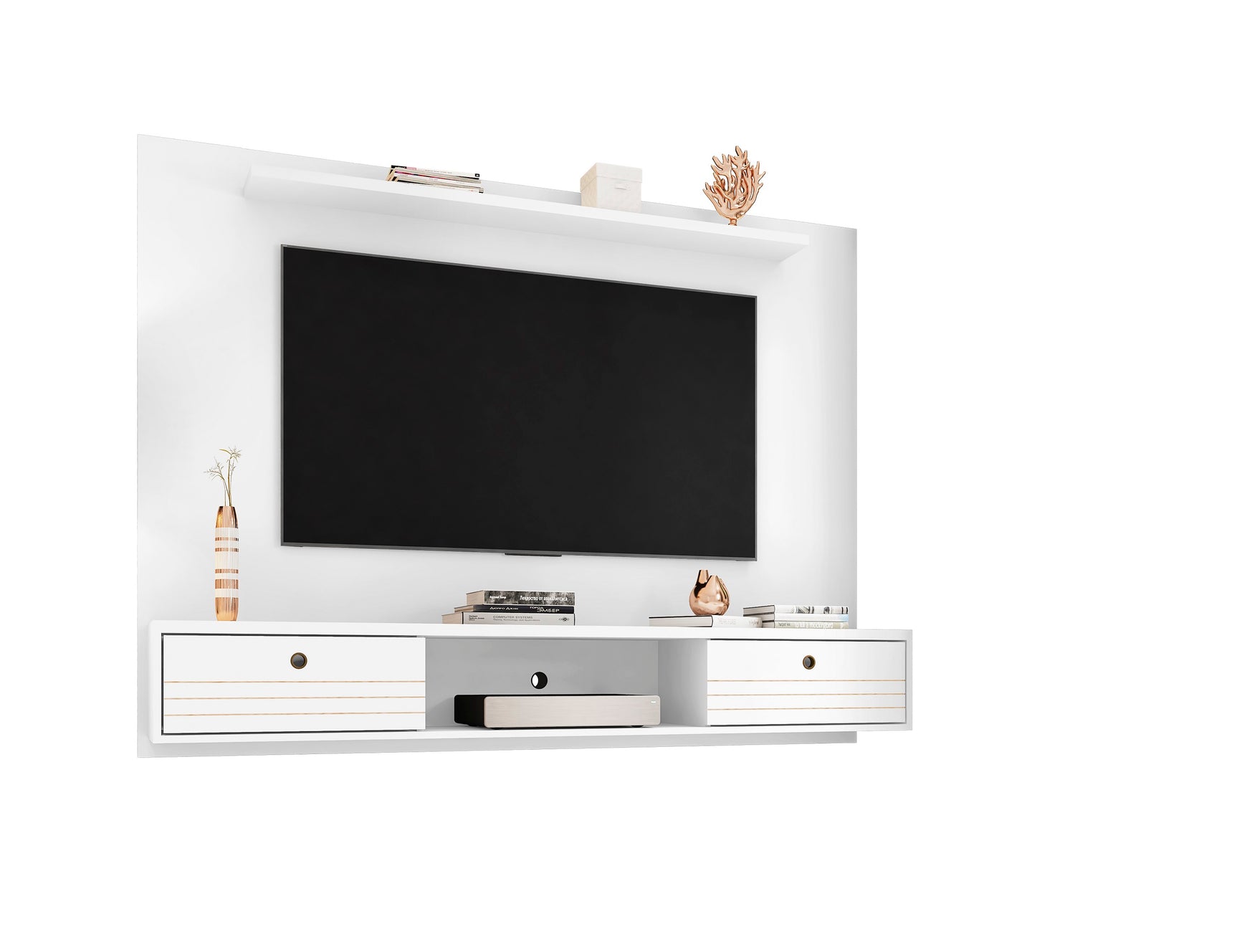 Liberty 70.86 Floating Entertainment Center in White - Ornate Home