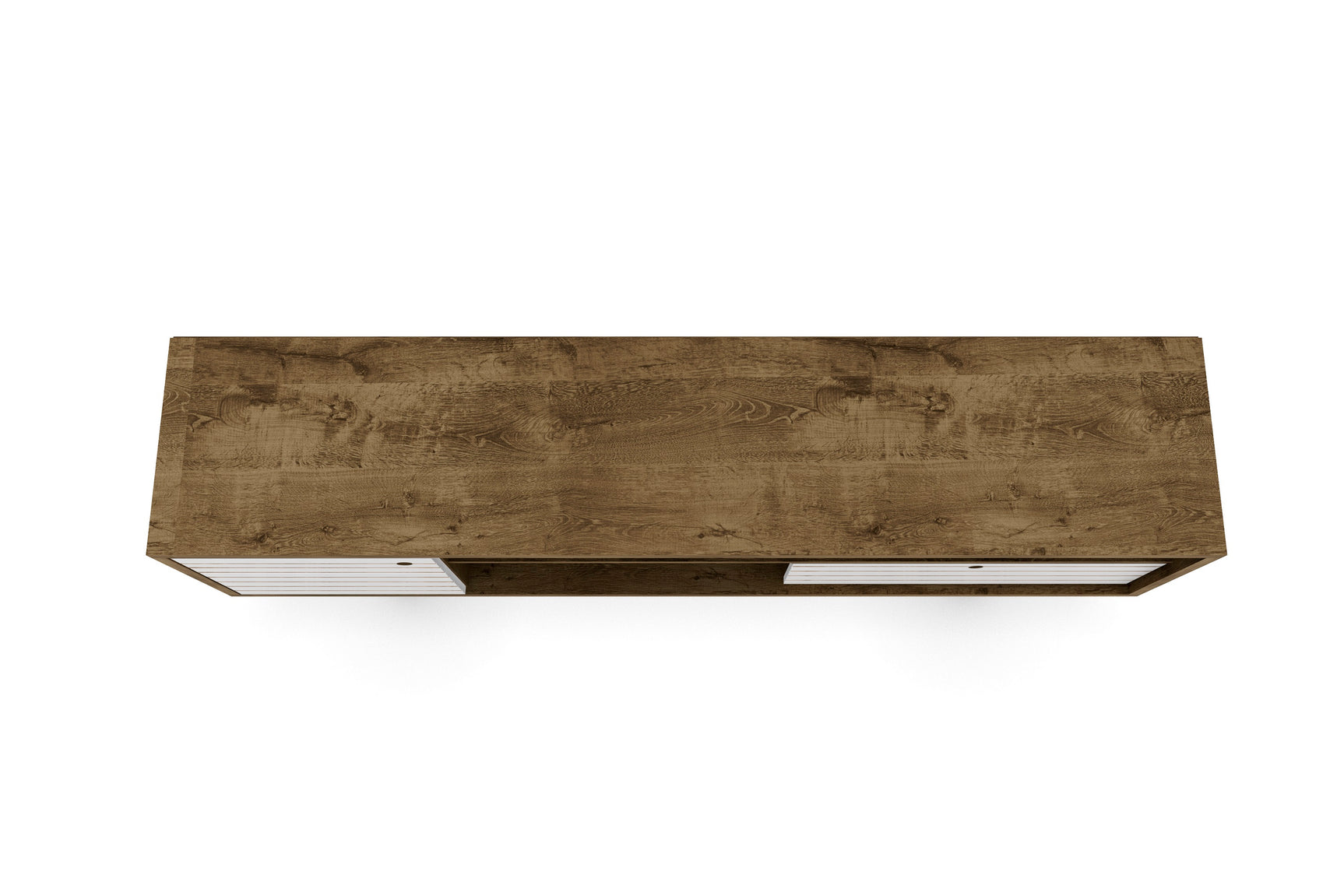 Liberty 70.86" Mid-Century Modern TV Stand in Rustic Brown and White - Ornate Home