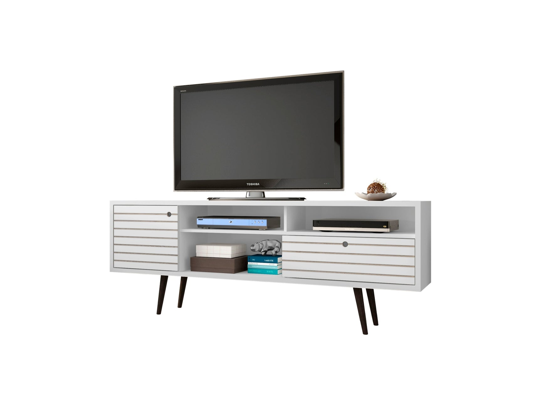 Liberty 70.86" Mid-Century Modern TV Stand in White - Ornate Home