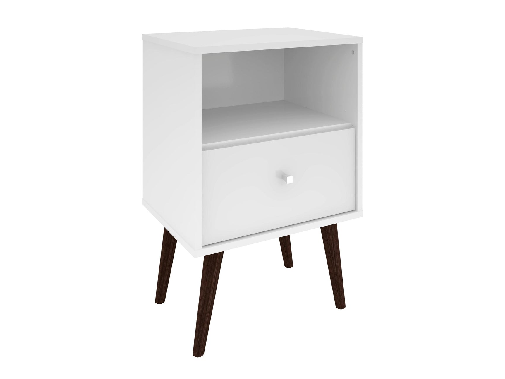 Liberty Mid-Century Modern Nightstand 1.0 in White - Ornate Home