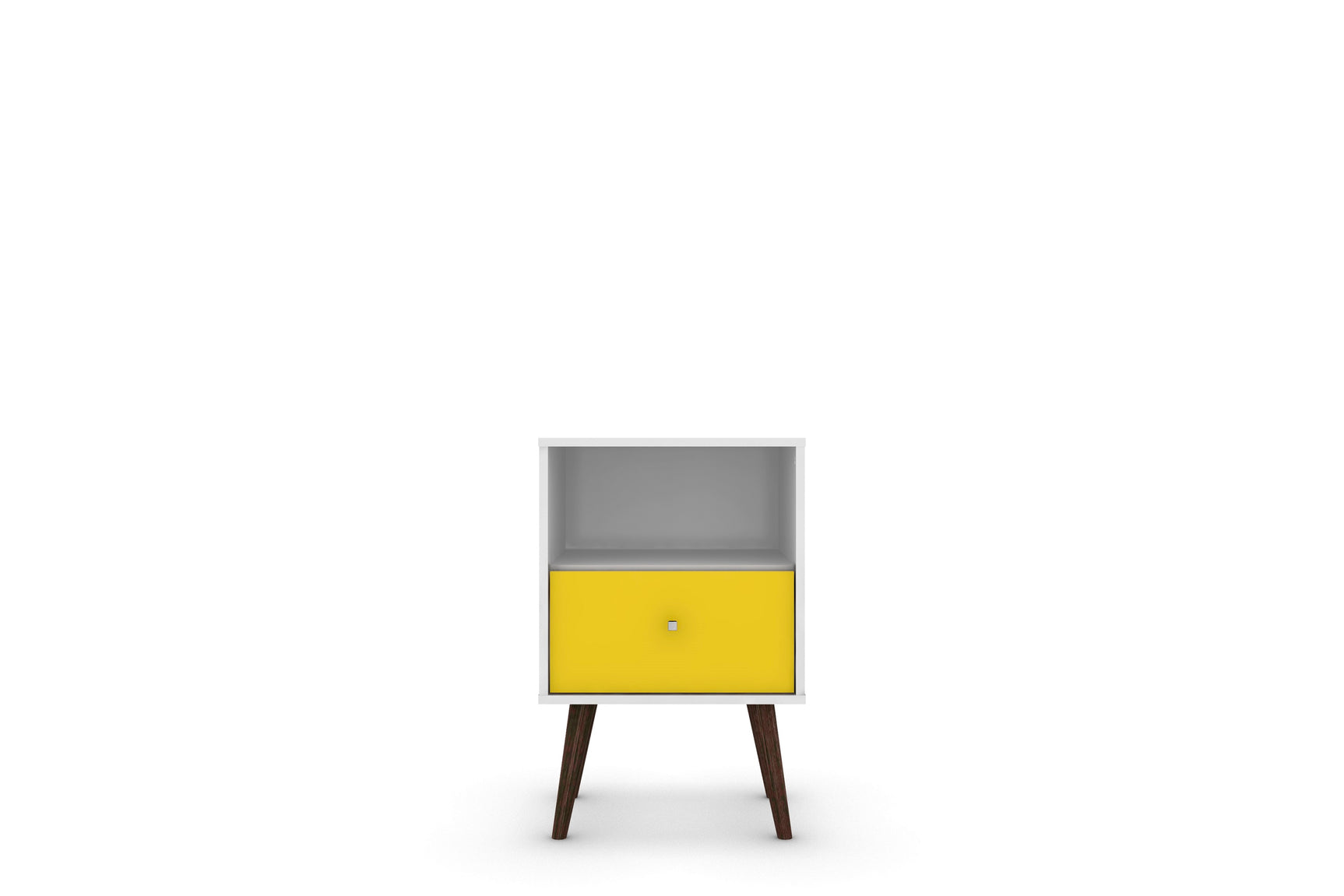 Liberty Mid-Century Modern Nightstand 1.0 in White and Yellow - Ornate Home