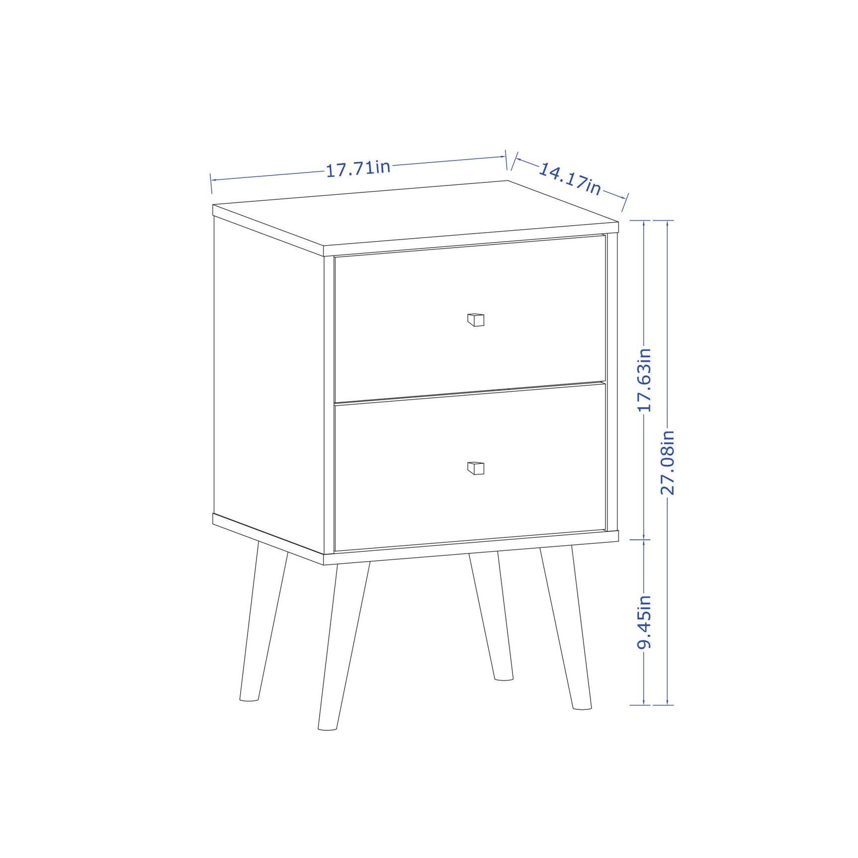 Liberty Nightstand 2.0 in Rustic Brown and 3D Brown Prints - Ornate Home