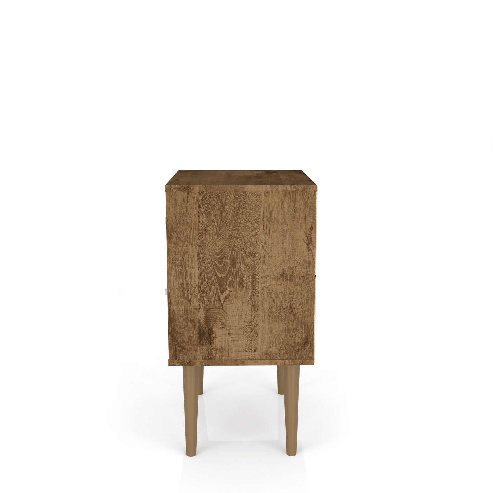 Liberty Nightstand 2.0 in Rustic Brown and 3D Brown Prints - Ornate Home
