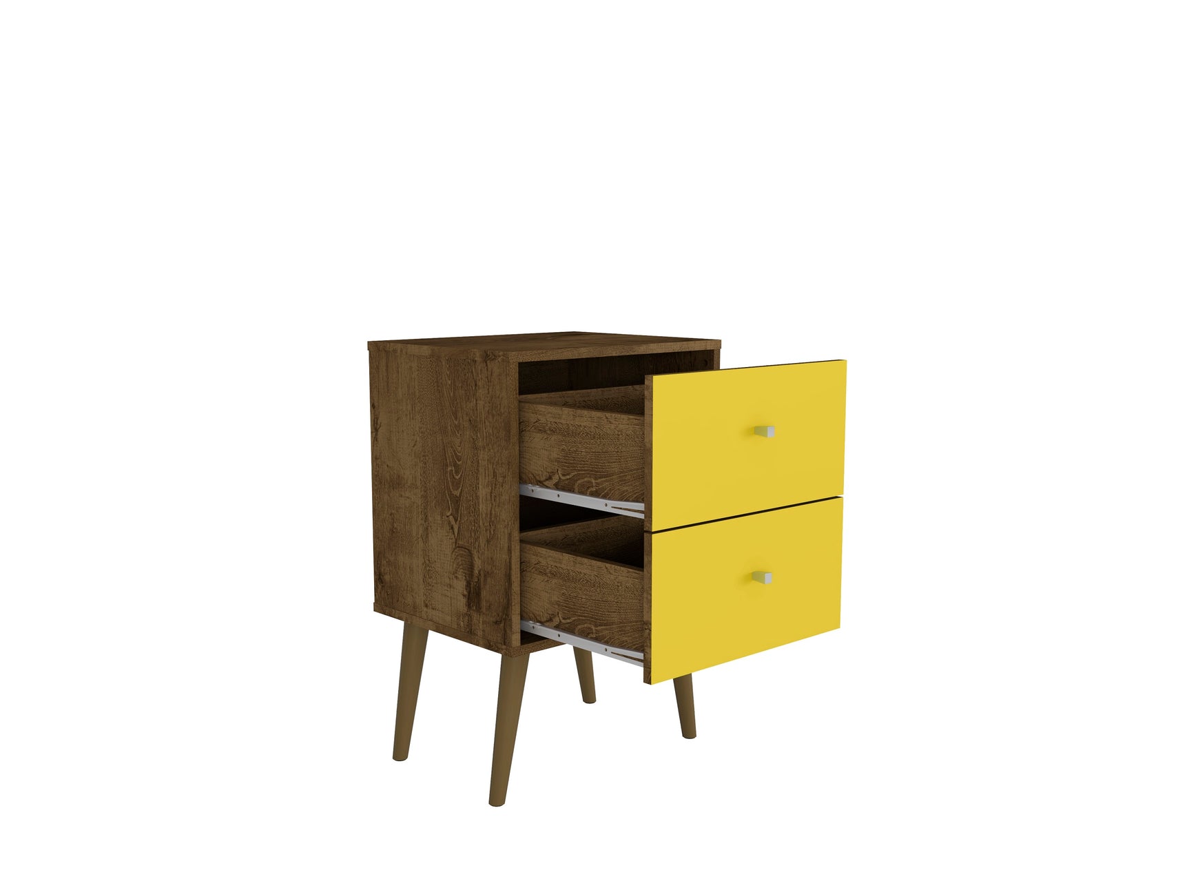 Liberty Nightstand 2.0 in Rustic Brown and Yellow - Ornate Home