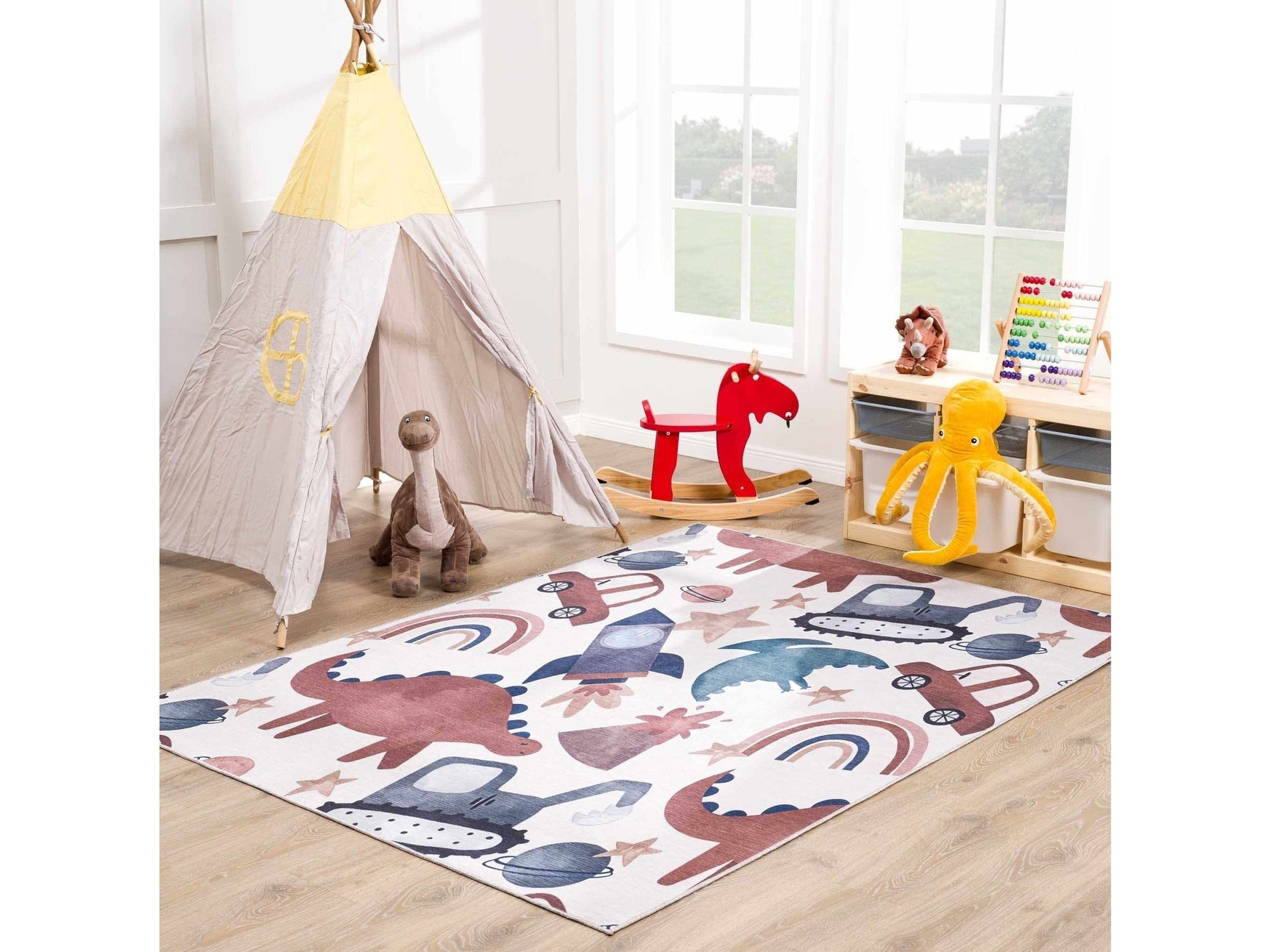 Libra Rainbow Washable Kids Rug - Ornate Home