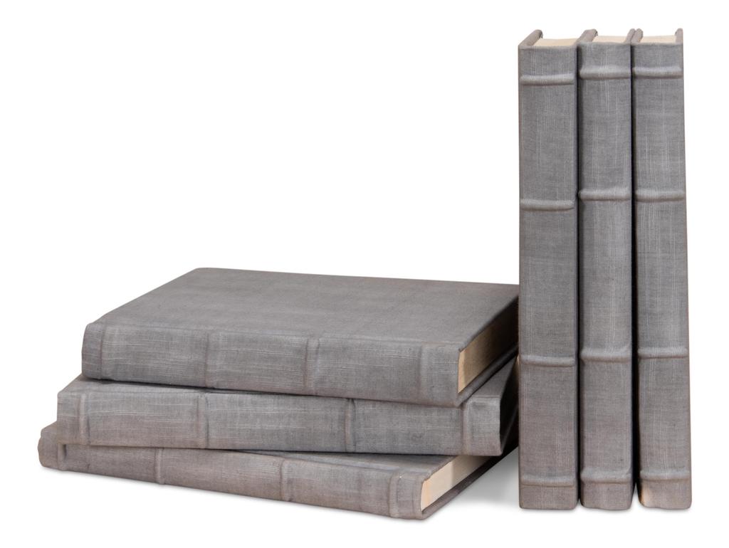Library Luxe Grey Books (Set of 12) - Ornate Home