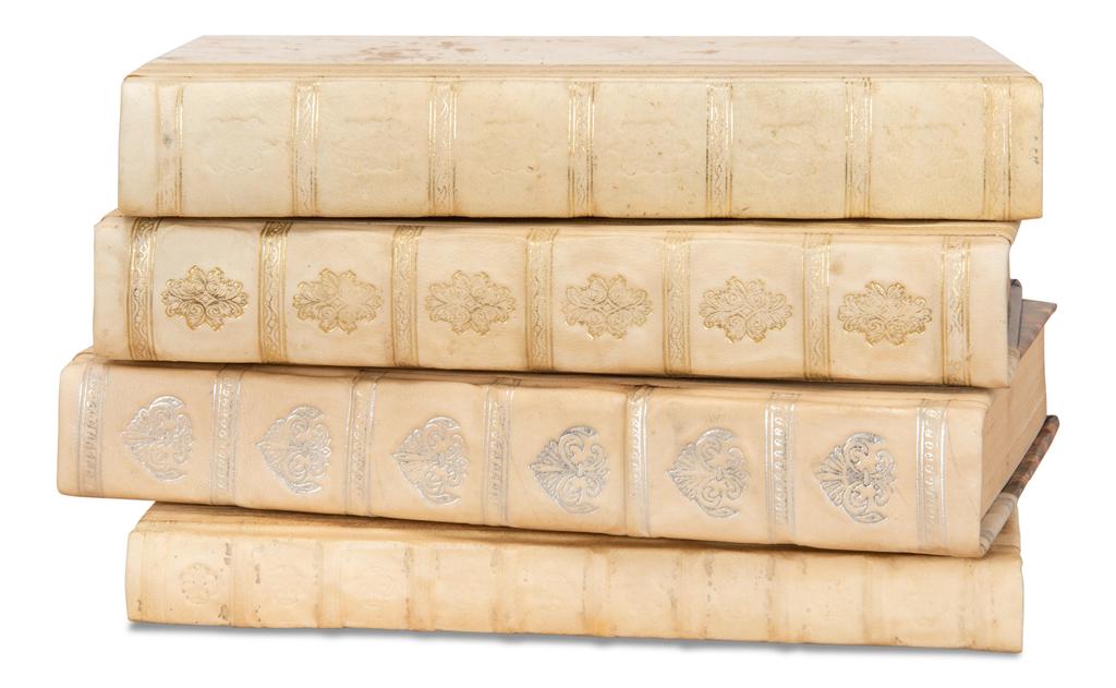 Library Luxe Ivory Leather & Paper Books (Set of 24) - Ornate Home