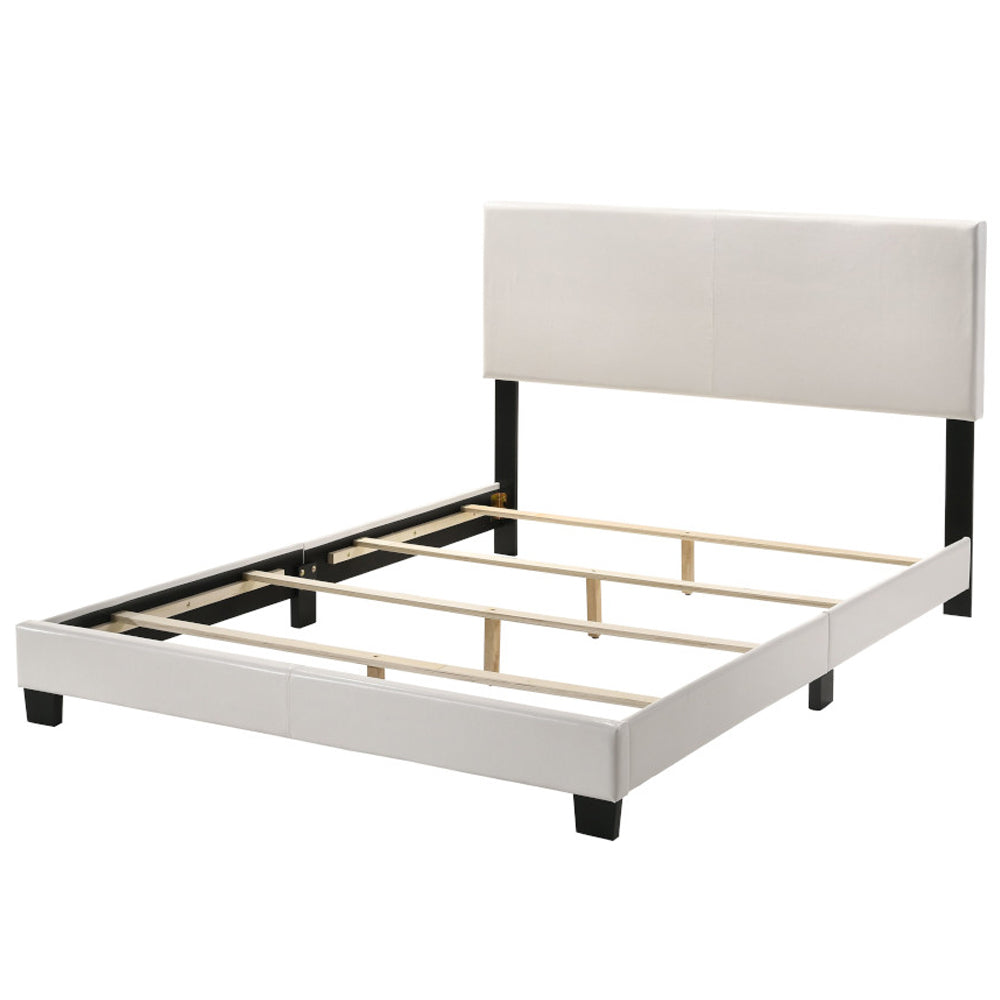 Lien White PU Queen Bed - Ornate Home