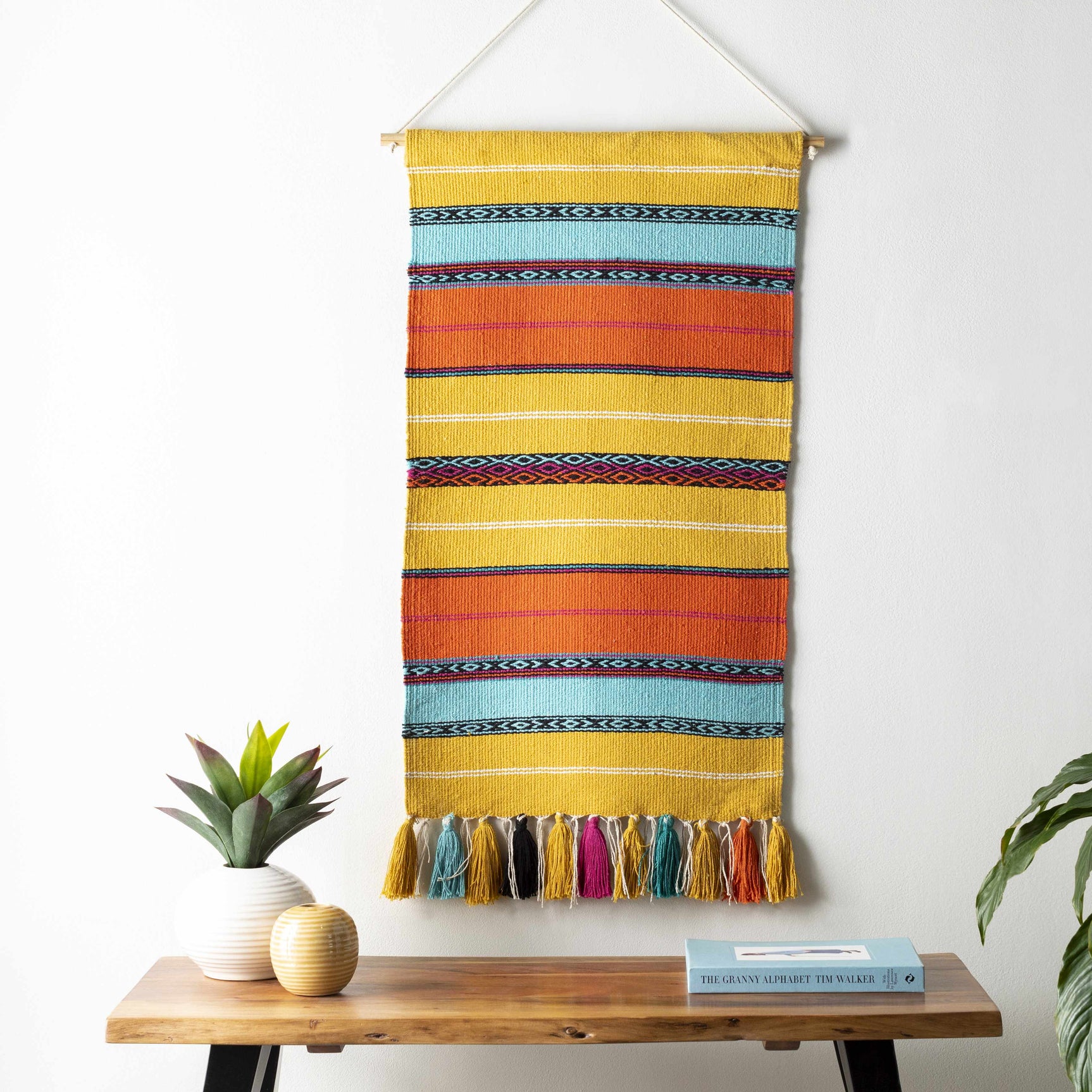 Ligaya Colorful Striped Bohemian Wall Hanging - Ornate Home